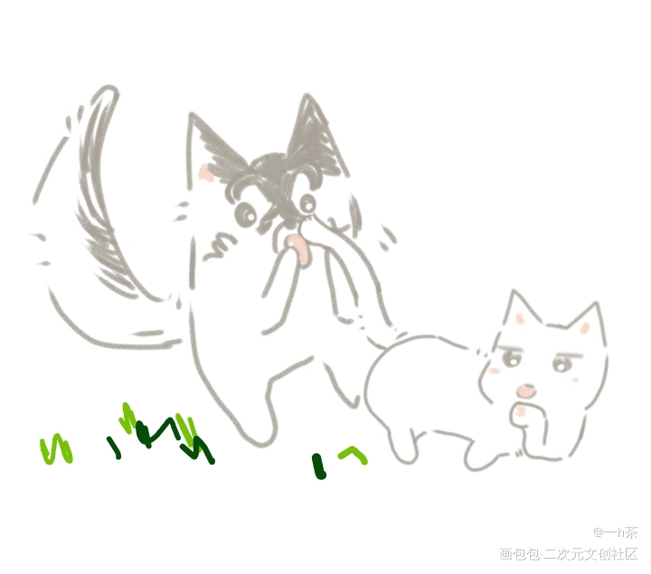 _二哈和他的白猫师尊燃晚猫猫狗狗能有什么坏心眼绘画作品