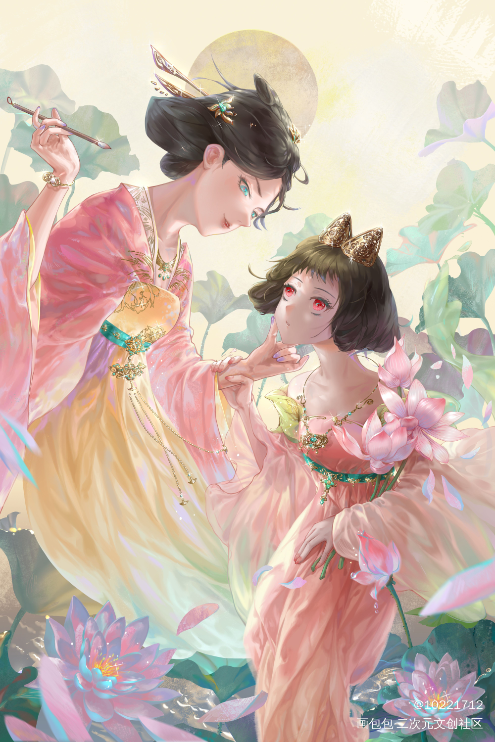 莲华不染尘_古风插画板绘绘画作品