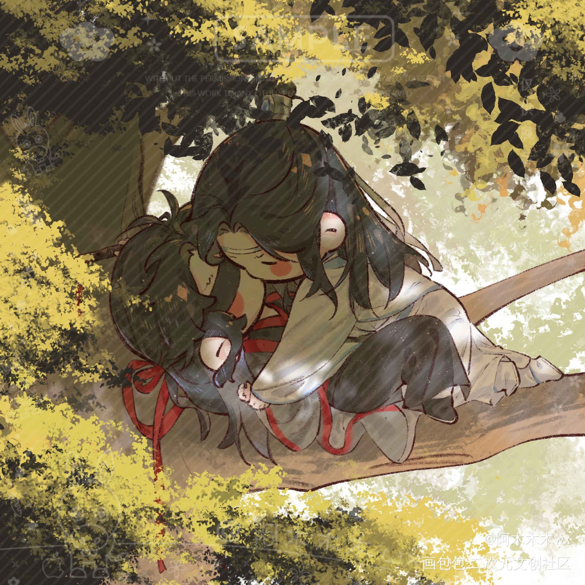 忘羡成长记8_魔道祖师忘羡蓝忘机魏无羡蓝忘机0123生日快乐魏无羡1031生日快乐绘画作品