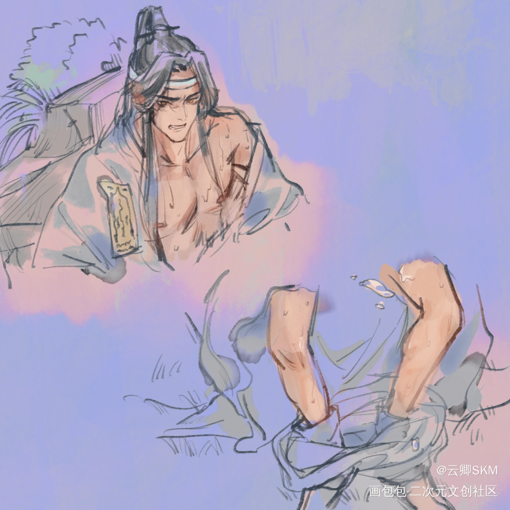 咳咳 早上好_魔道祖师忘羡绘画作品