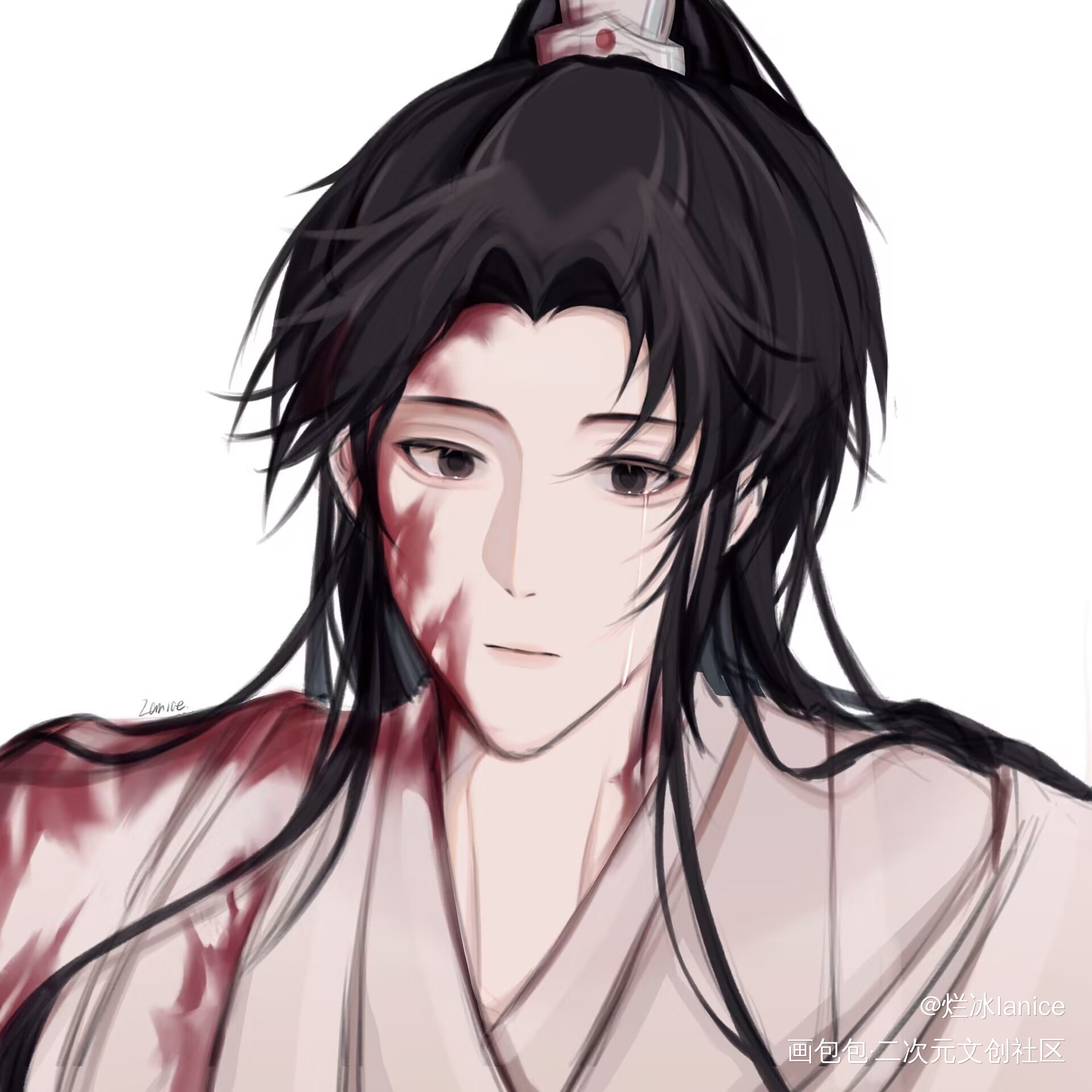 晚宁_二哈和他的白猫师尊板绘涂绘画作品