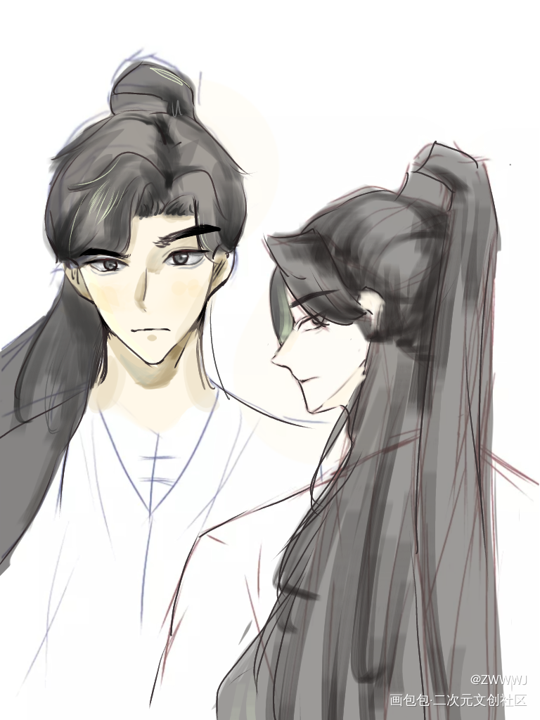 二哈和他的白猫师尊_二哈和他的白猫师尊燃晚墨燃楚晚宁绘画作品