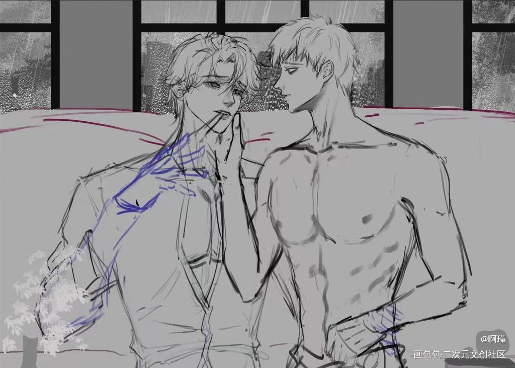 委屈求抱抱的晏宝_职业替身188男团绘画作品
