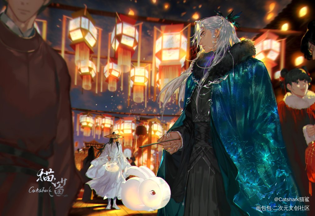 灯火_古风美男原创oc绘画作品