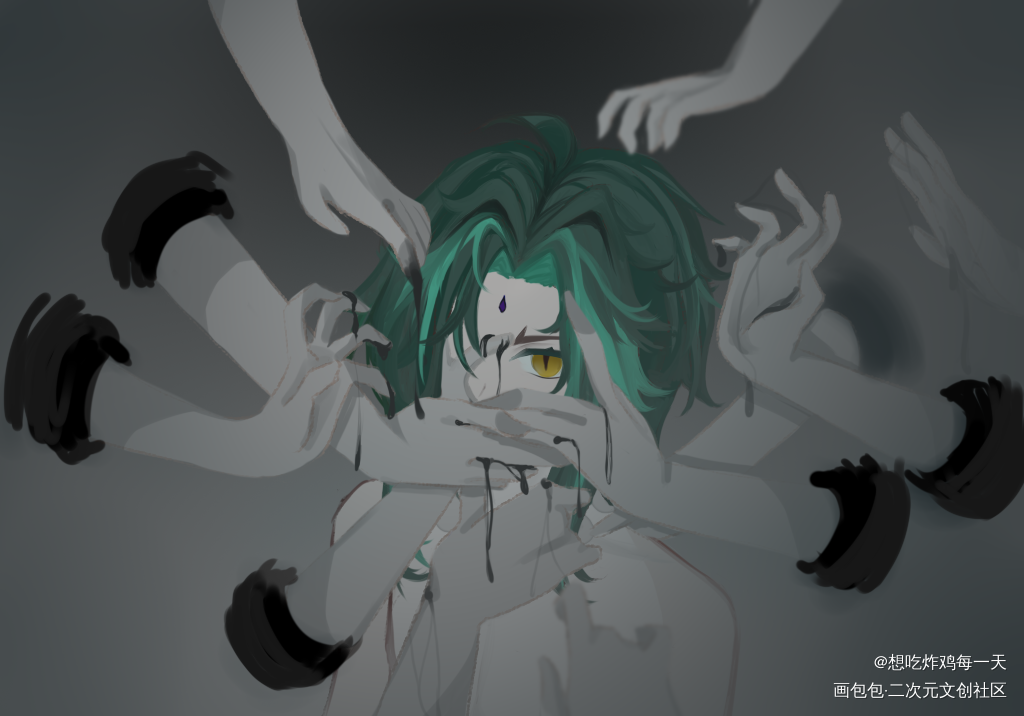 业障_原神魈绘画作品