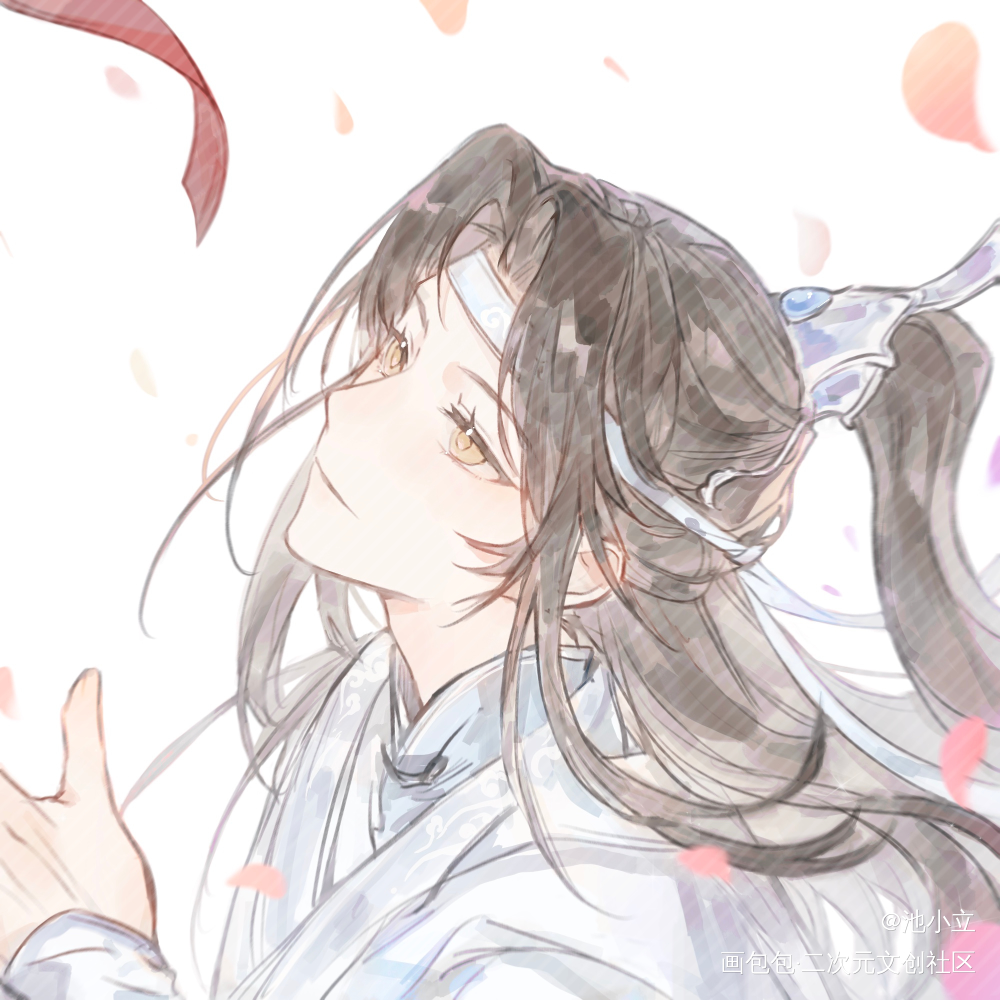 撷花沽酒羡眷侣_魔道祖师忘羡蓝忘机魏无羡蓝忘机0123生日快乐魏无羡1031生日快乐绘画作品