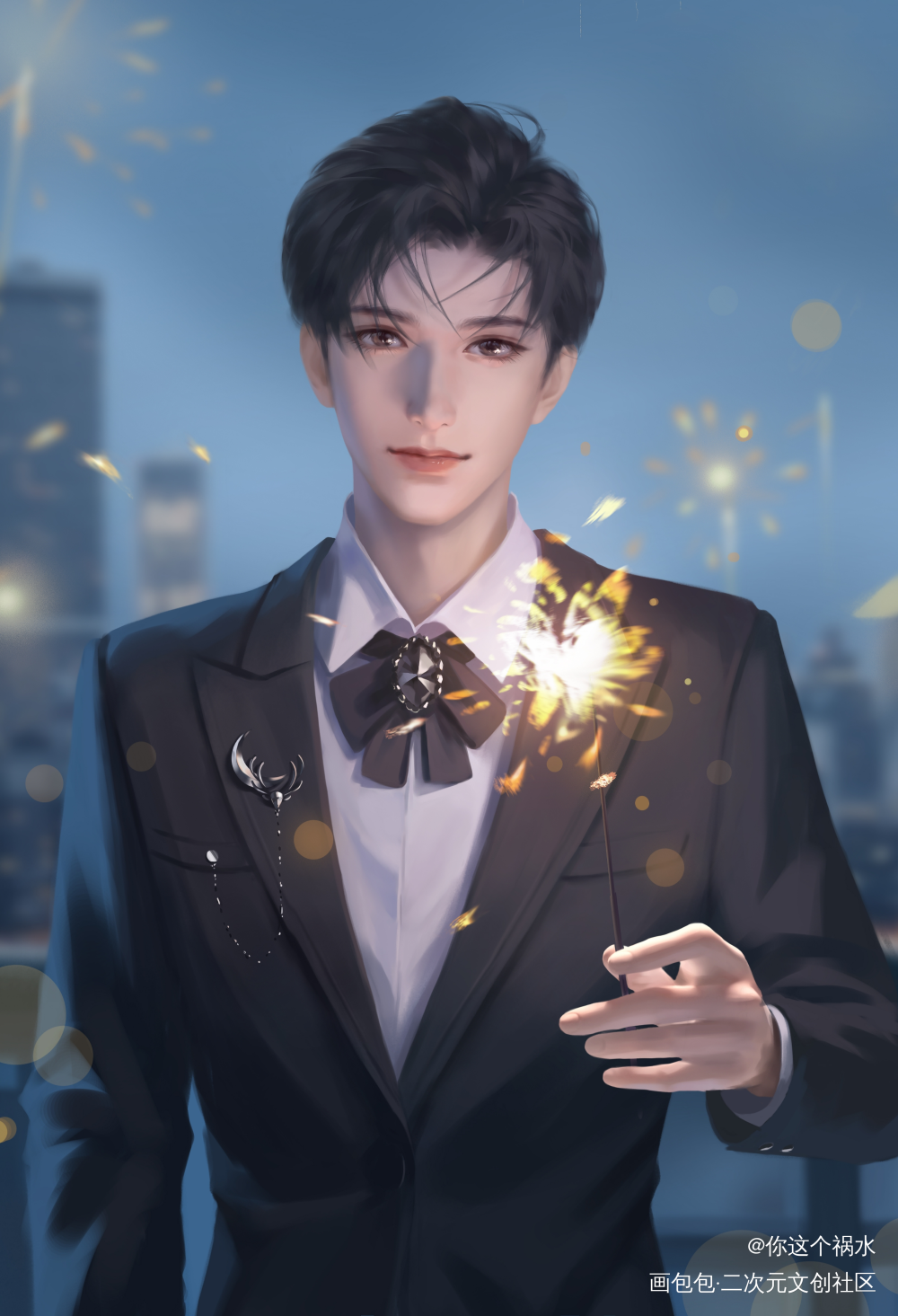 黎朔新年快乐呀！_谁把谁当真188男团妹叔黎朔绘画作品