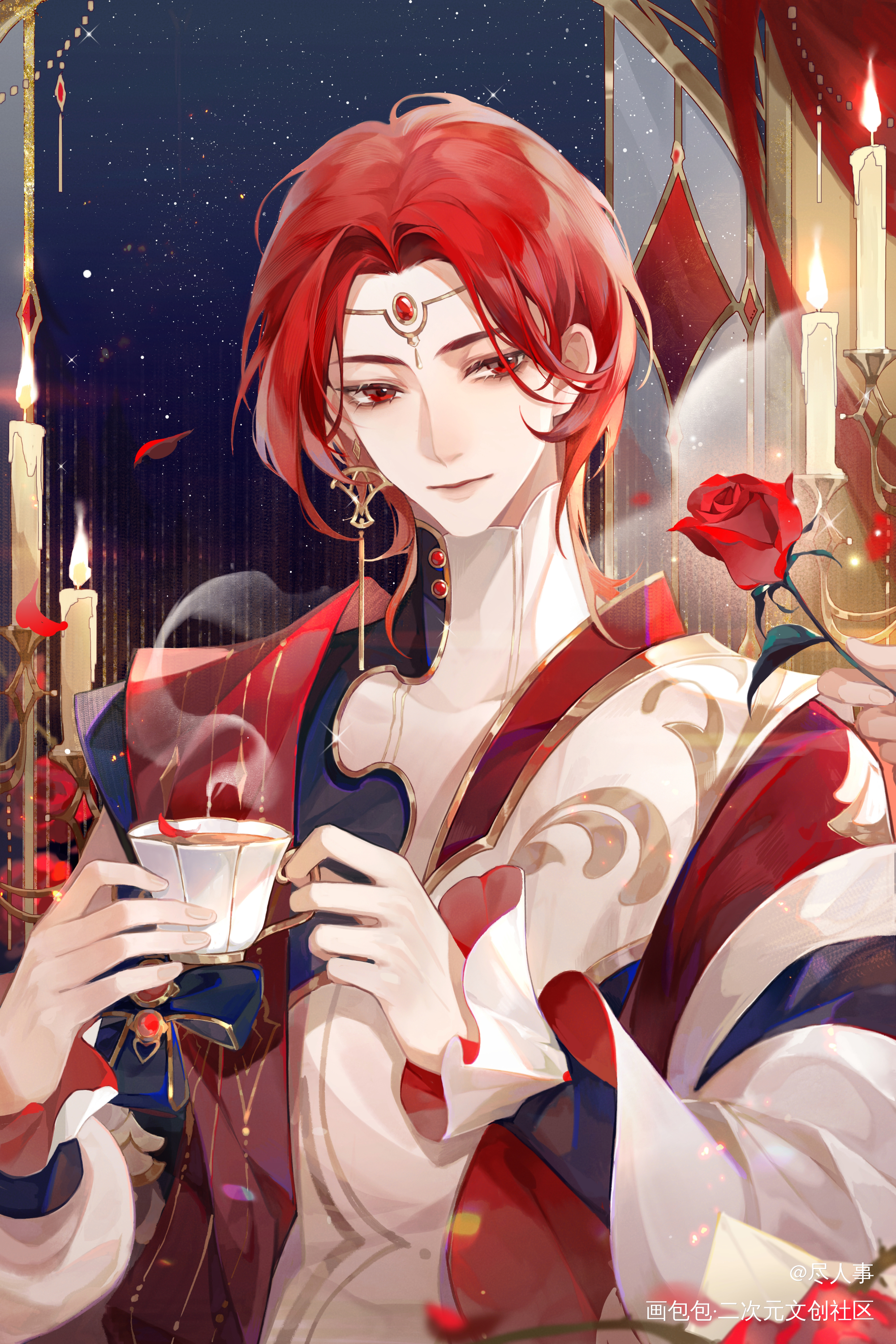 跨年邀请🌹_花亦山心之月伽华绘画作品
