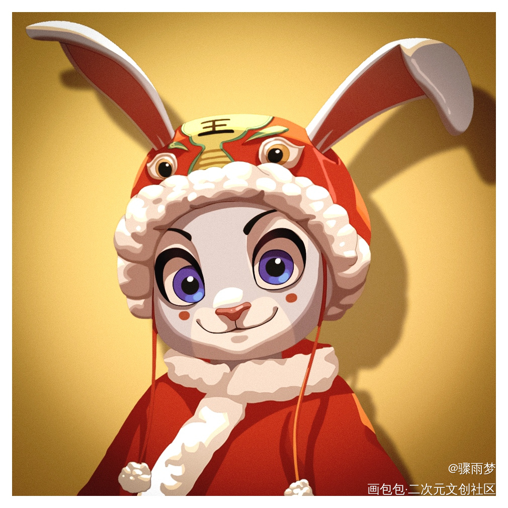 兔年的朱迪_疯狂动物城Q版新年贺图头像同人绘画作品