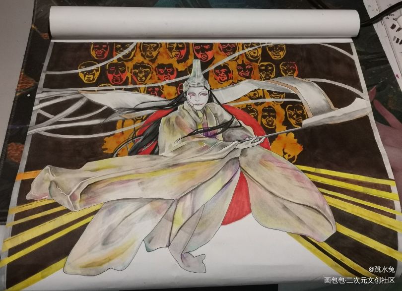 白无相_天官赐福马克笔手绘临摹绘画作品