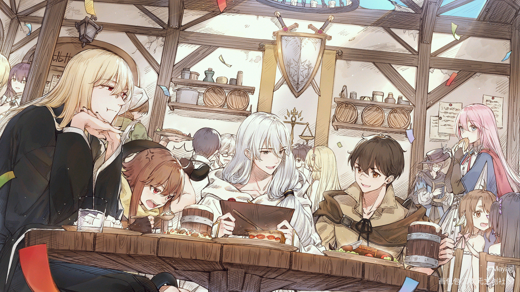 无风祭快乐_无铭传说日系插画无风祭板绘绘画原创oc绘画作品