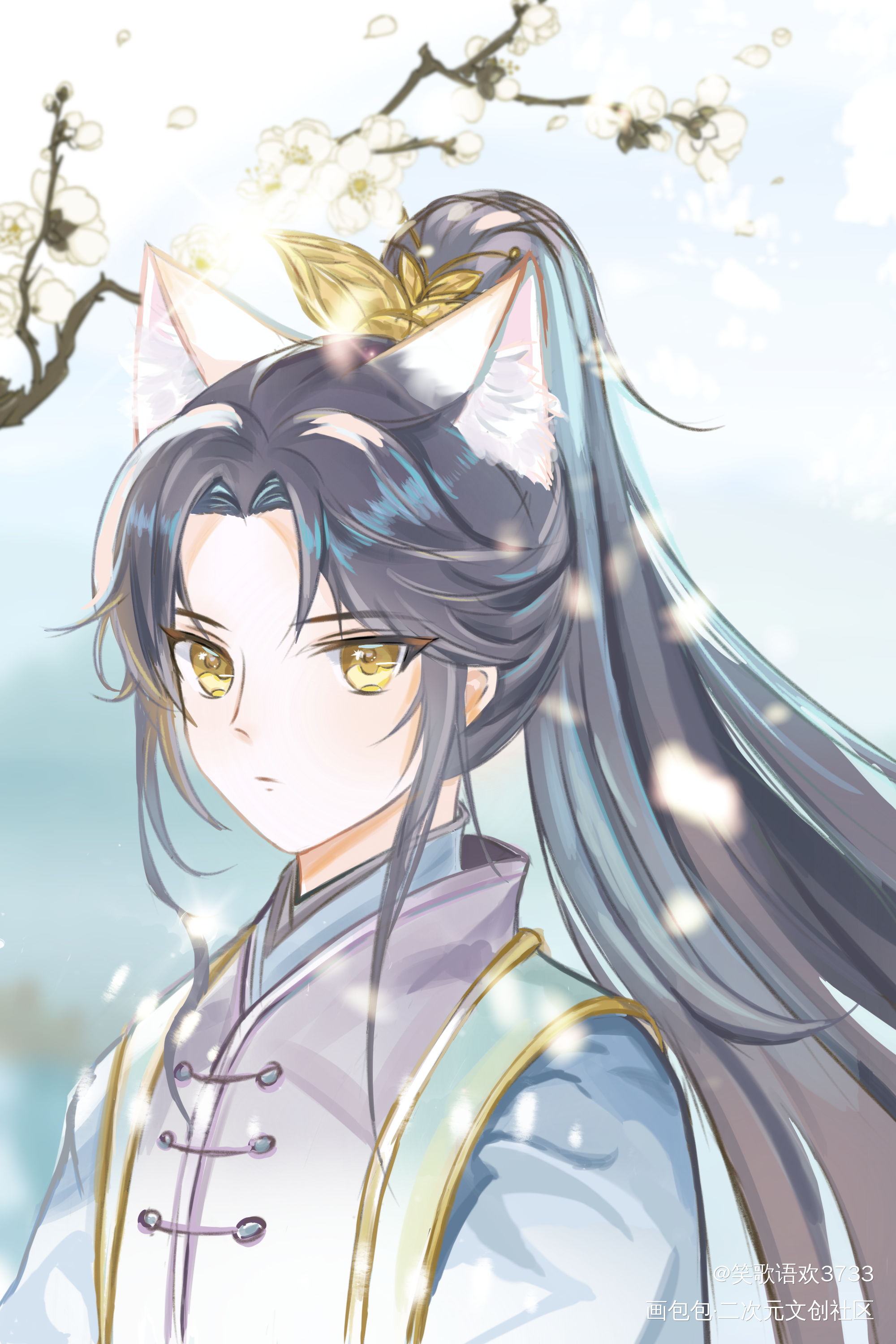【二哈】夏师弟_二哈和他的白猫师尊燃晚楚晚宁绘画作品
