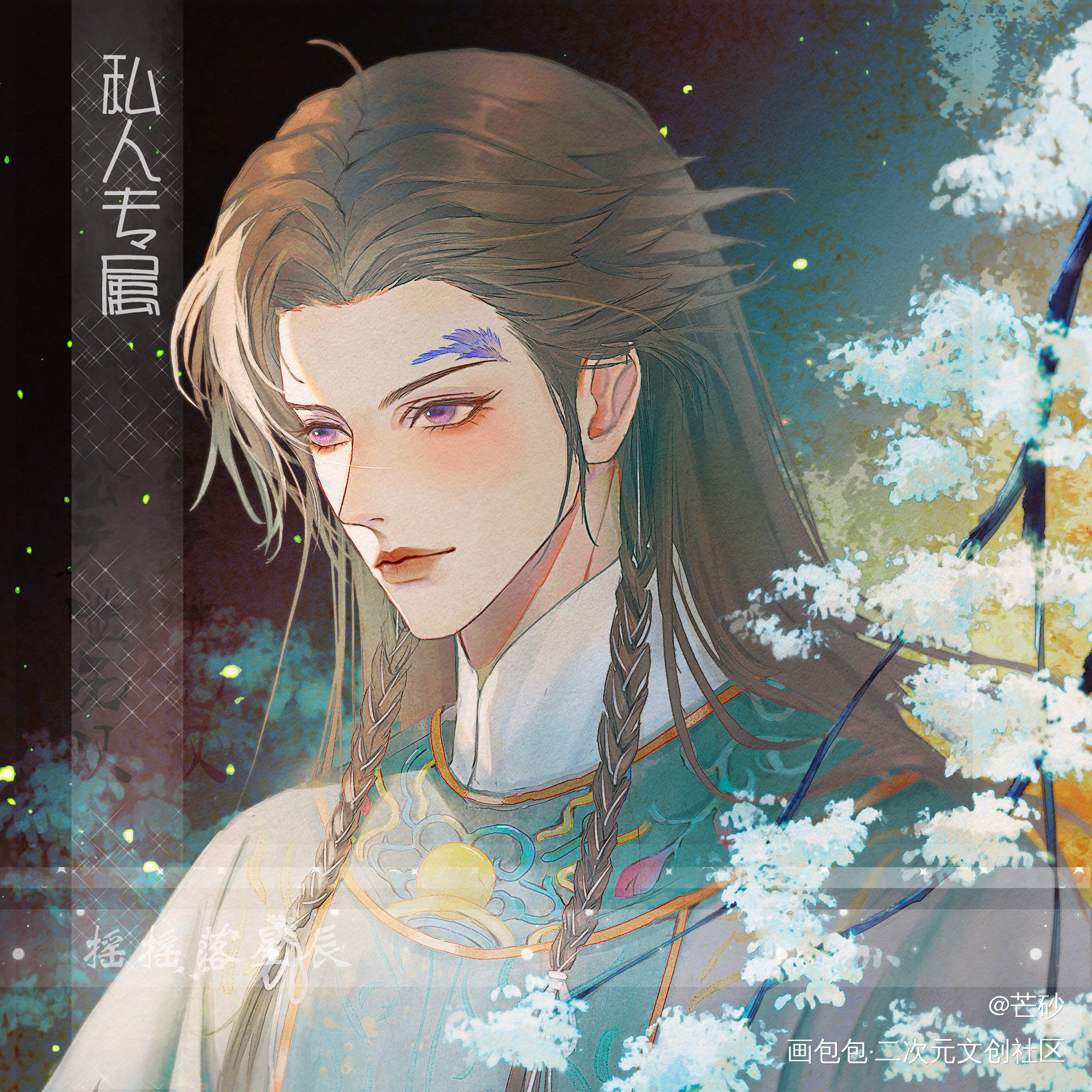 时隔半月多的更新，很喜欢这个设_板绘涂原创头像古风男绘画绘画作品