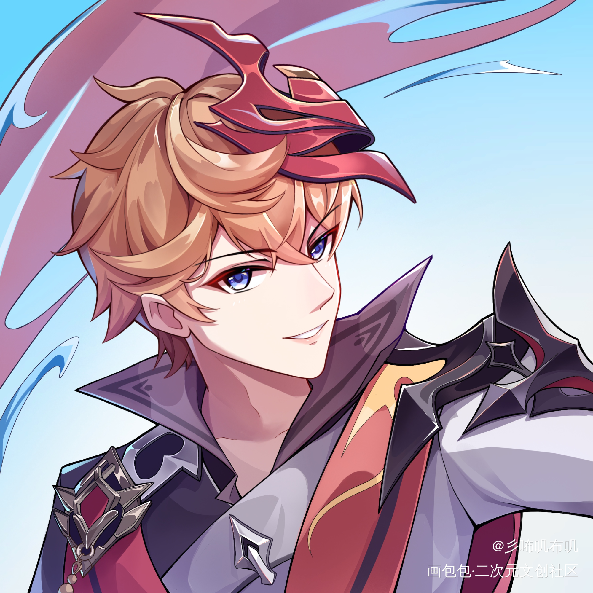 公子的大脑袋_原神达达利亚板绘涂头像procreate绘画作品