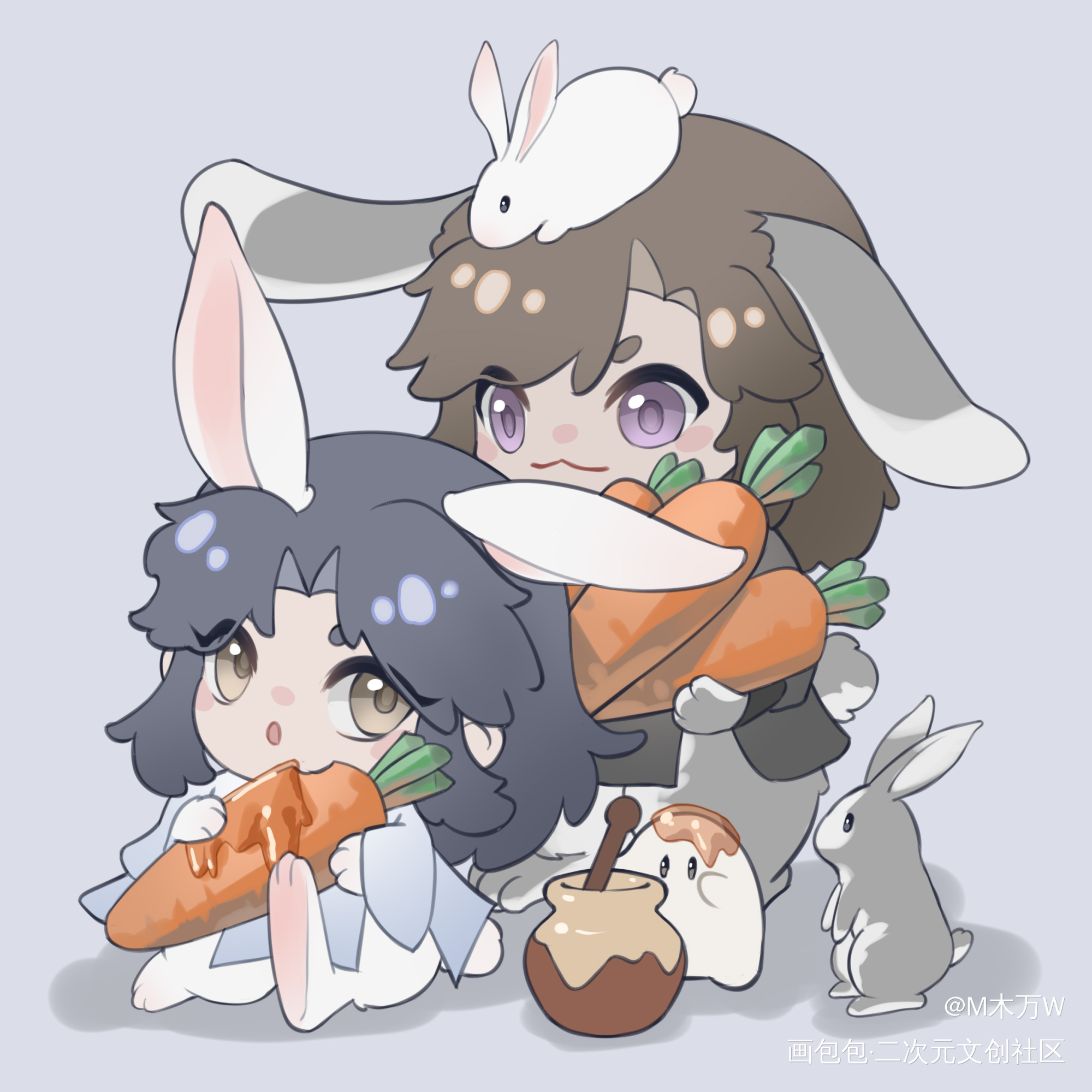 _二哈和他的白猫师尊燃晚绘画作品