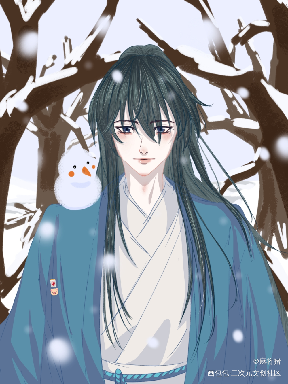 上色了的雪人！！_木苏里判官闻时板绘涂绘画作品