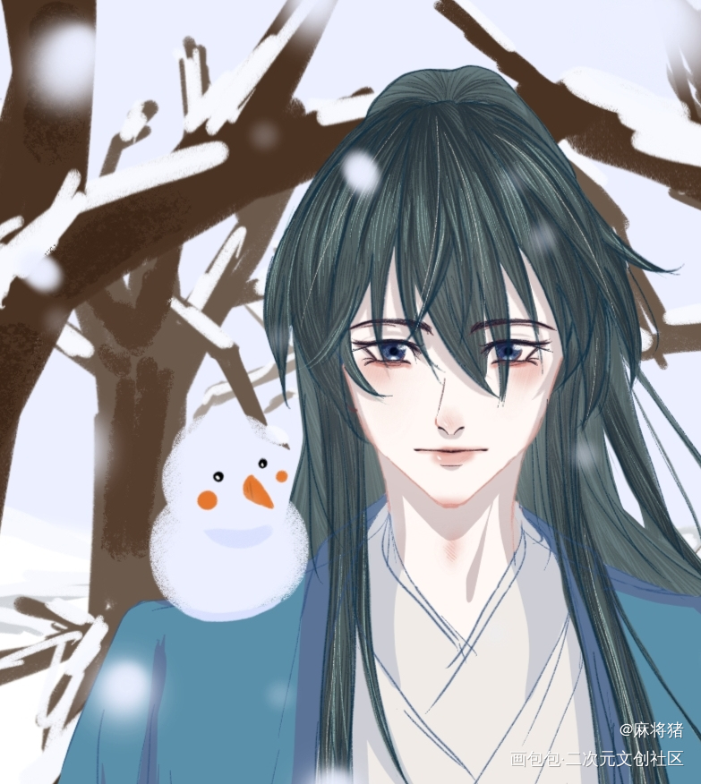 上色了的雪人！！_木苏里判官闻时板绘涂绘画作品
