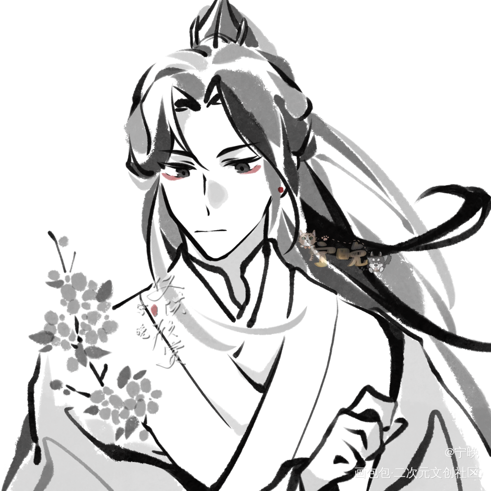 前世师尊_二哈和他的白猫师尊楚晚宁绘画作品