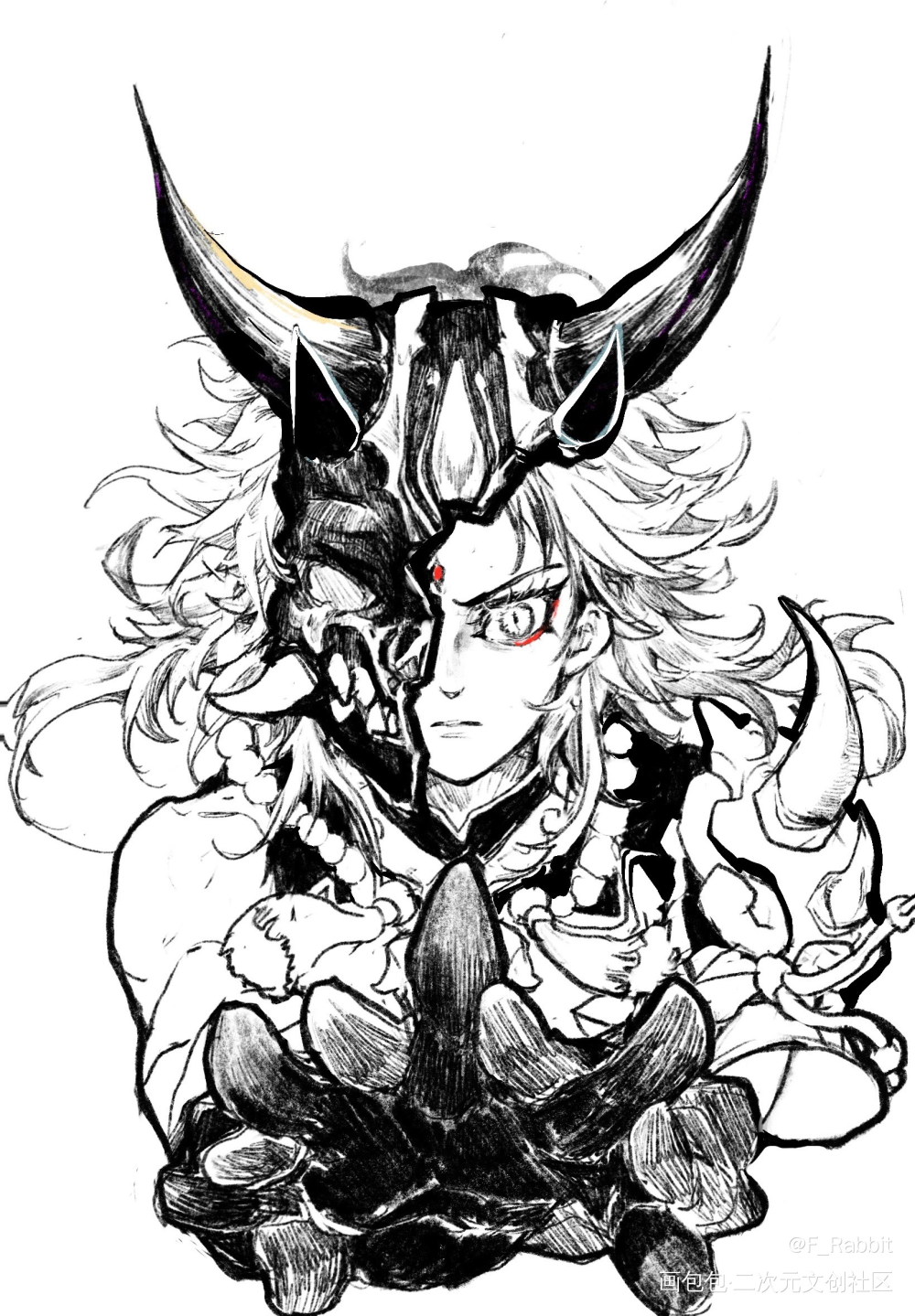 降魔大圣_原神魈同人绘画作品