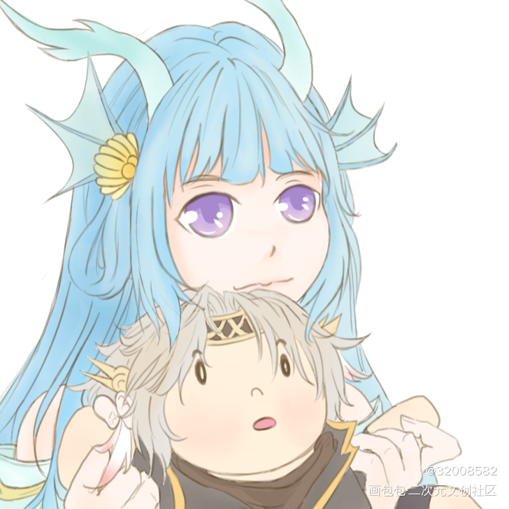 西施和耀崽_王者荣耀绘画作品