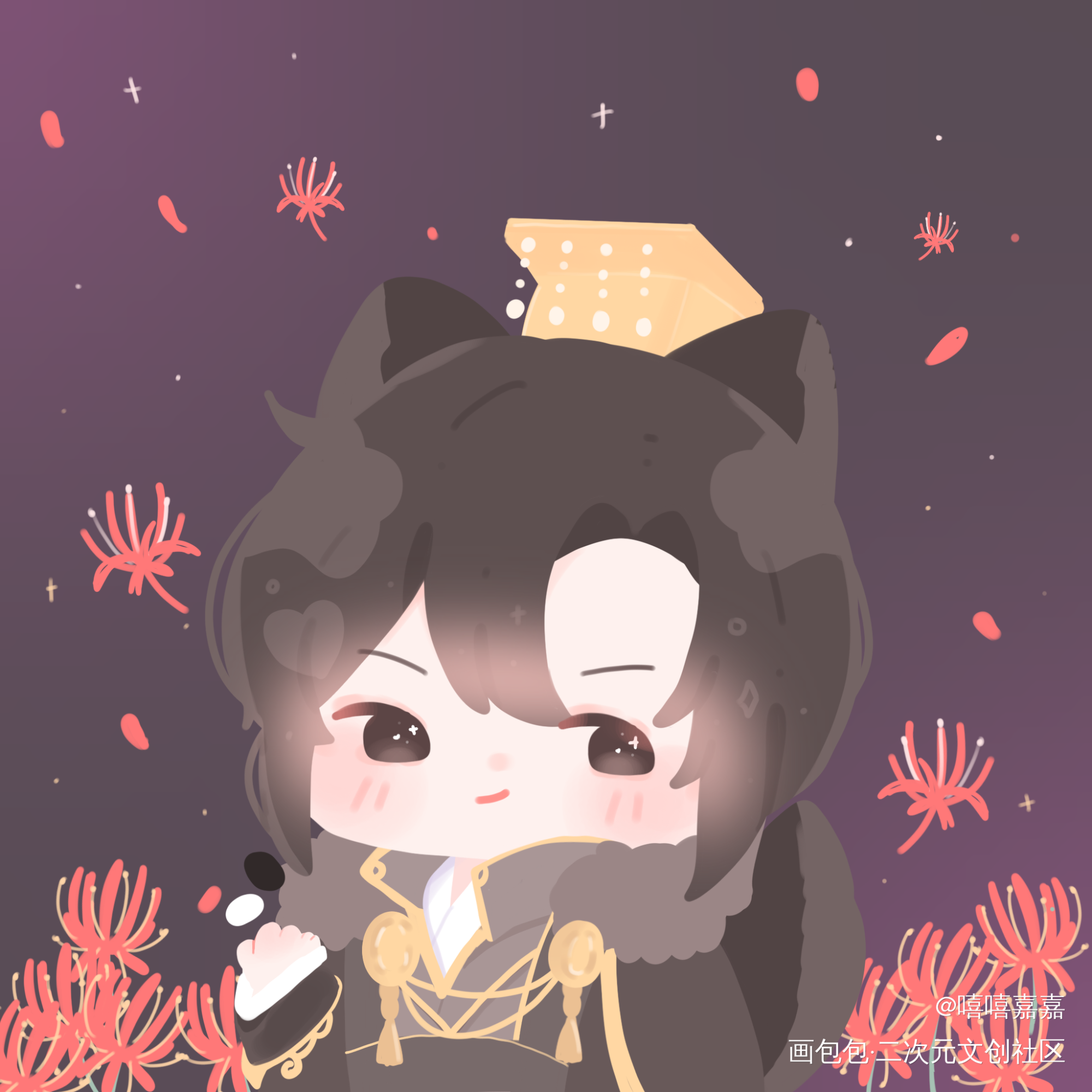 踏狗狗 🐶_二哈和他的白猫师尊燃晚墨燃绘画作品