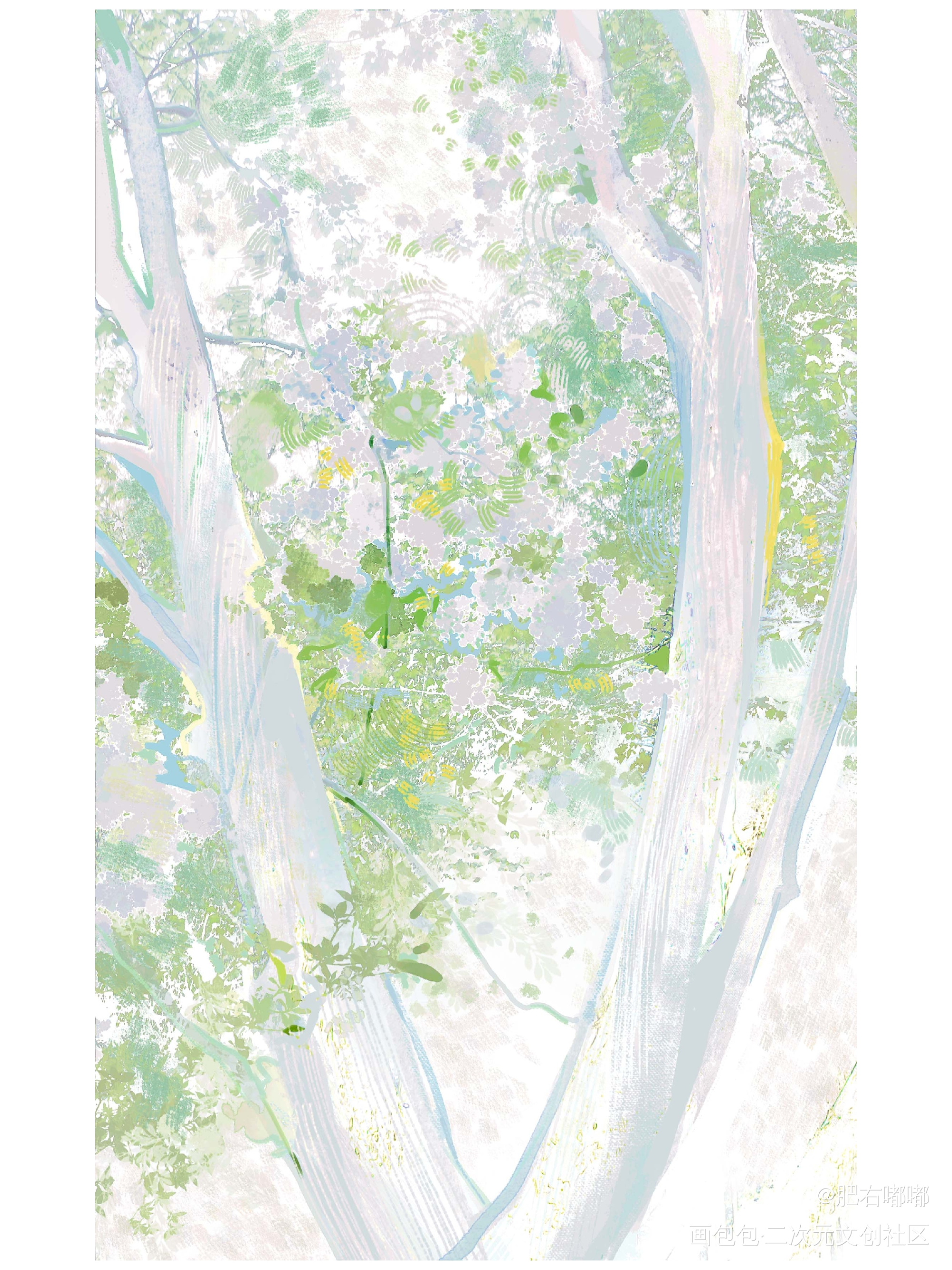 风吹过的地方_水彩插画画画绘画绘画作品