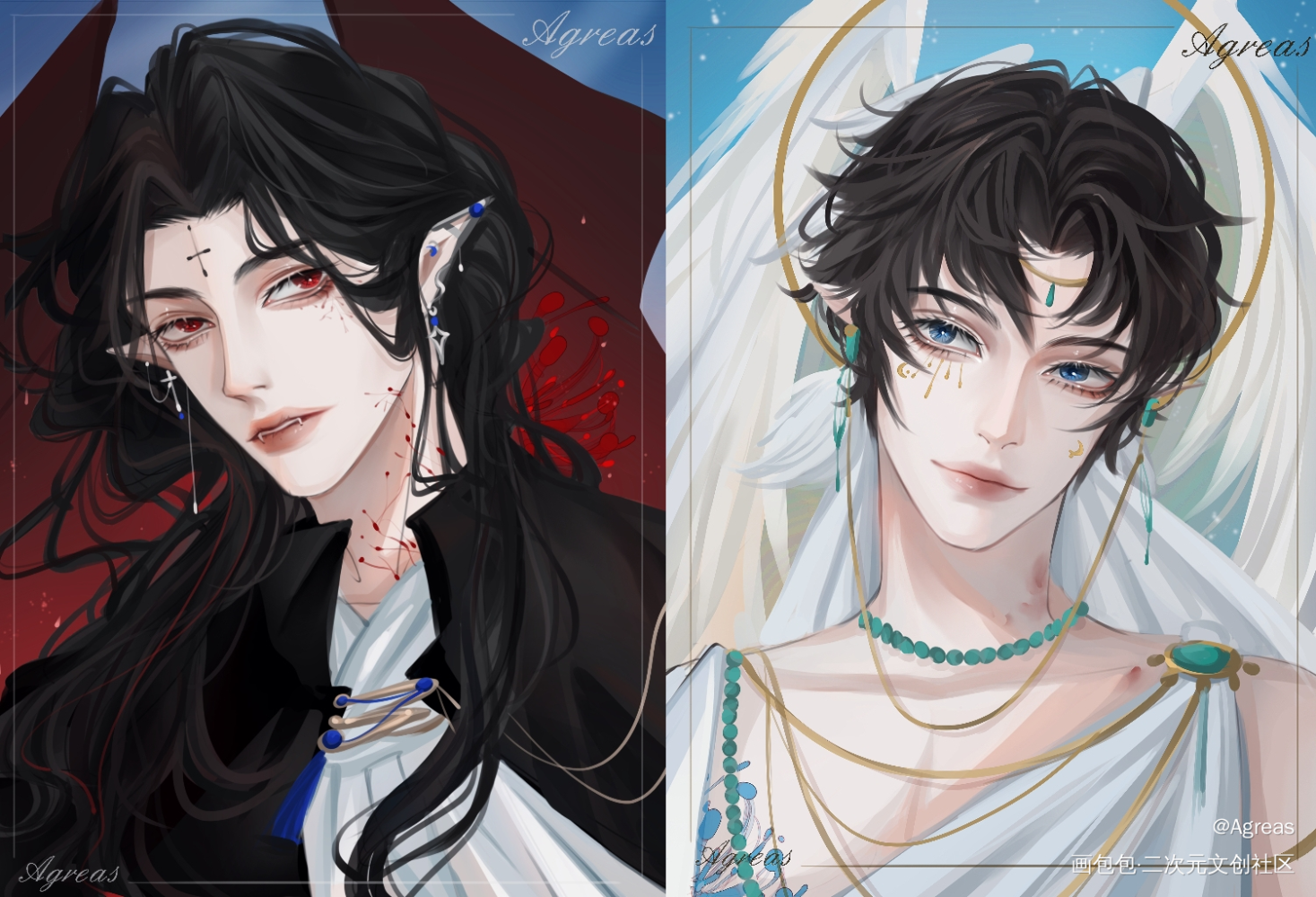 恶魔寒x天使故_一醉经年188男团寒故何故宋居寒绘画作品