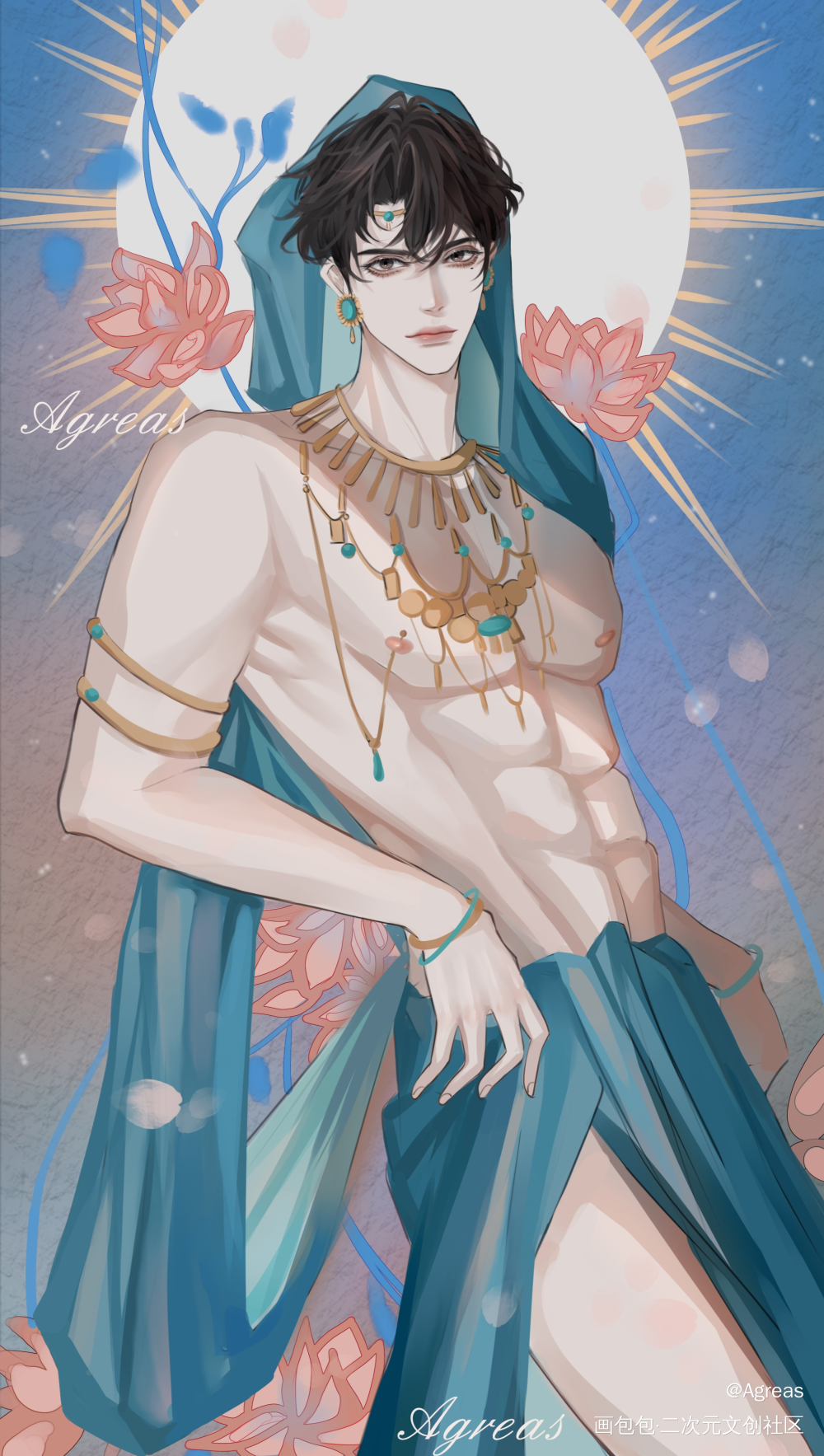 异域风甜辛_谁把谁当真188男团赵锦辛板绘涂绘画作品
