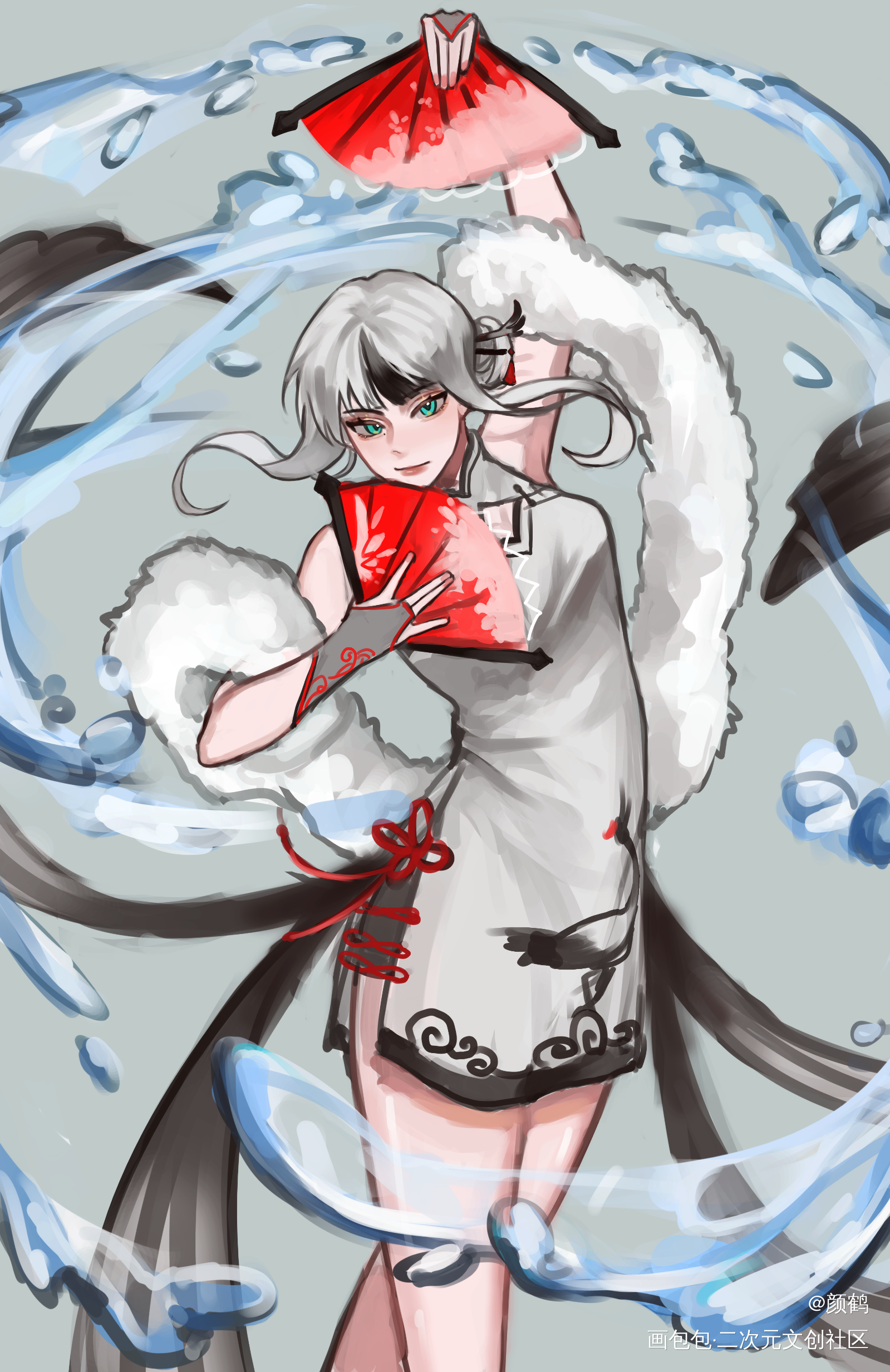 自设_伪厚涂插画摸鱼自设绘画原创绘画作品