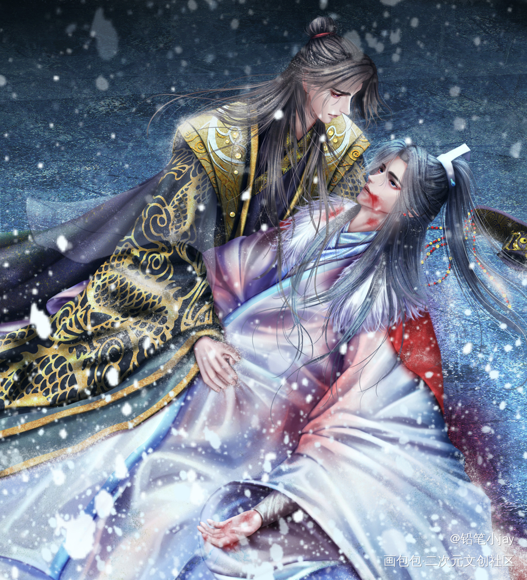【红莲水榭——冬凚】_二哈和他的白猫师尊燃晚墨燃楚晚宁绘画作品