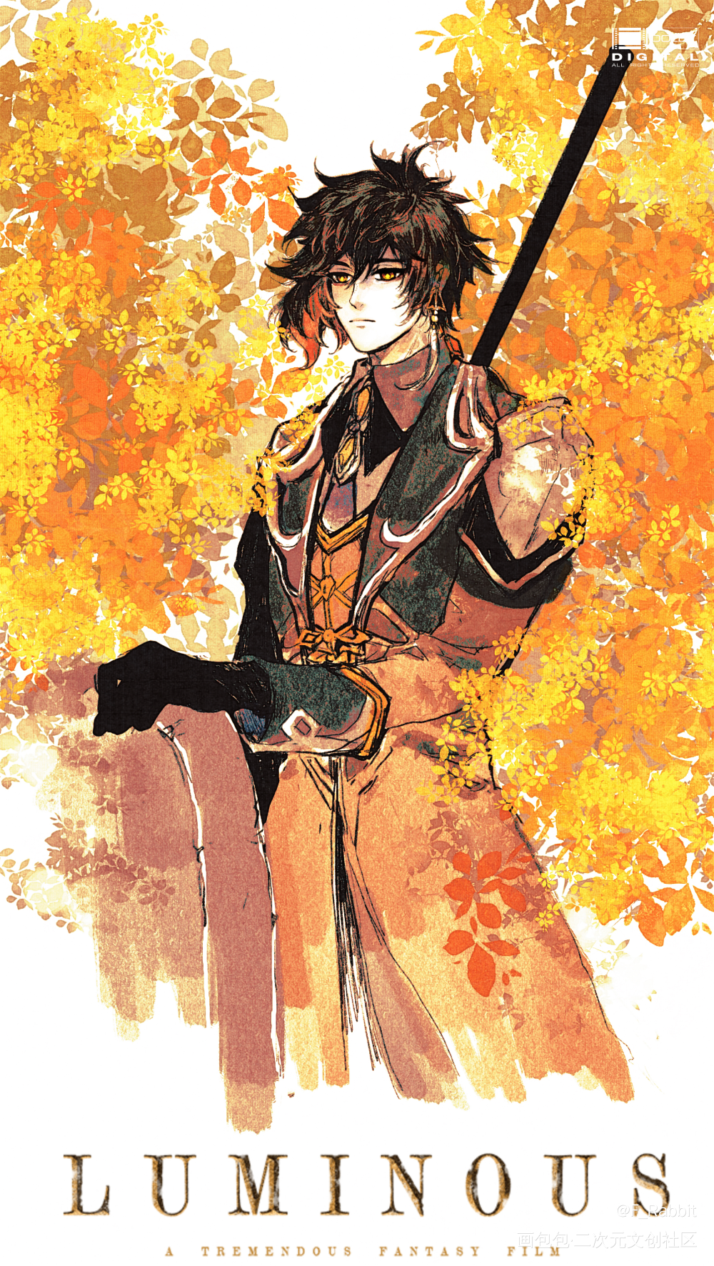 欲买桂花同载酒_原神钟离摸鱼页同人绘画作品