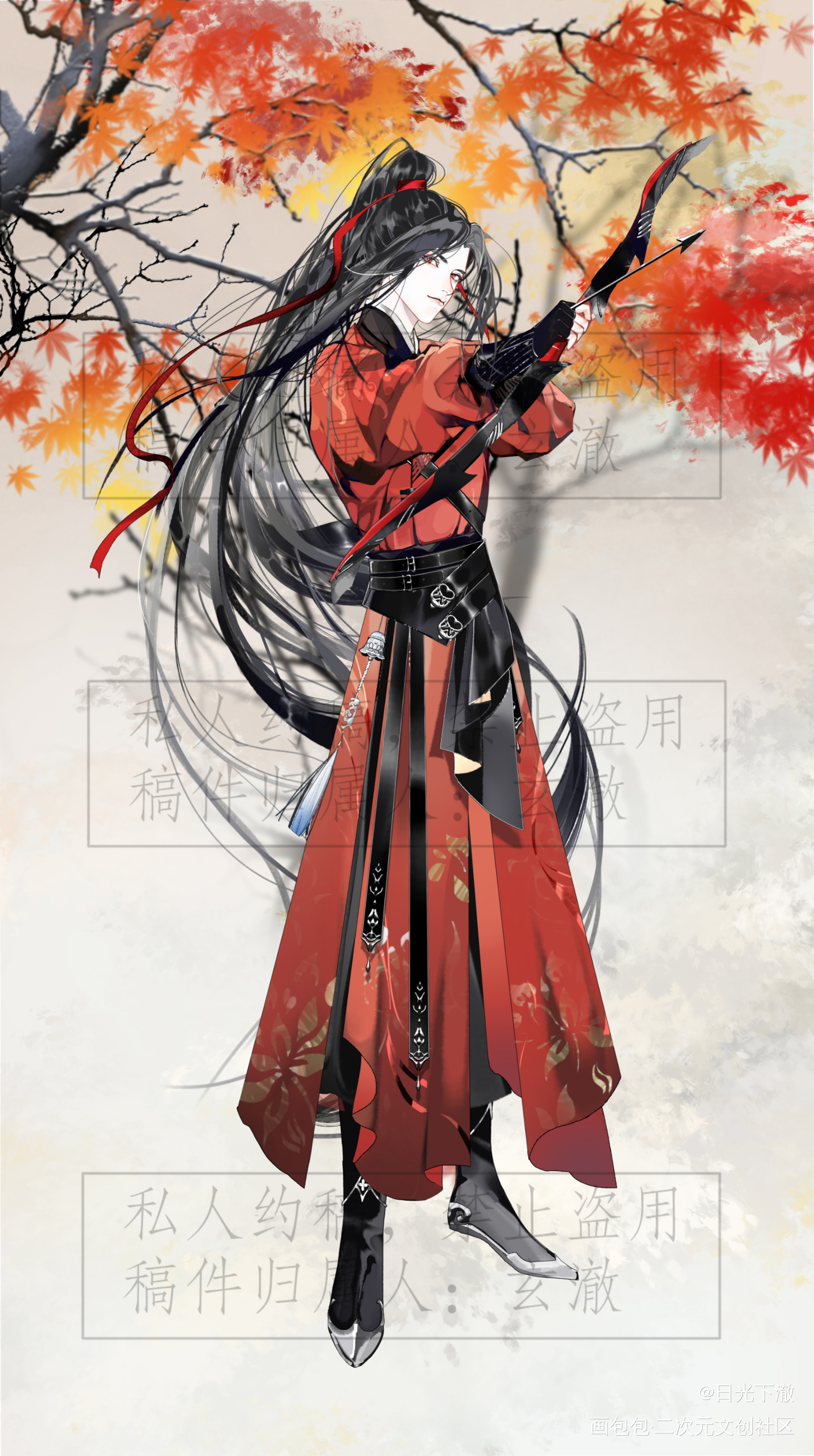 鲜衣怒马少年郎_魔道祖师忘羡魏无羡绘画作品