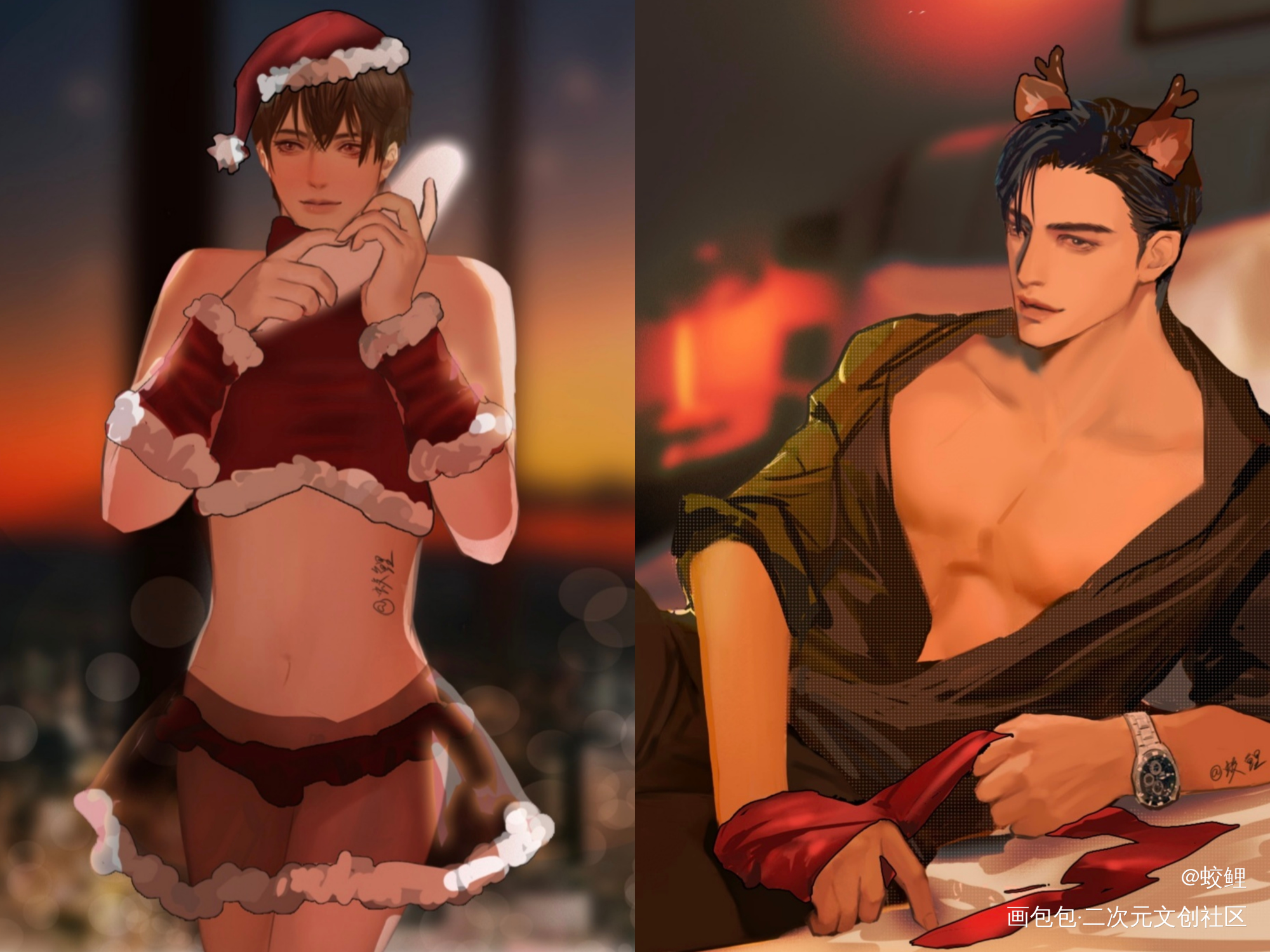 之前的圣诞图_188男团群秀绘画作品