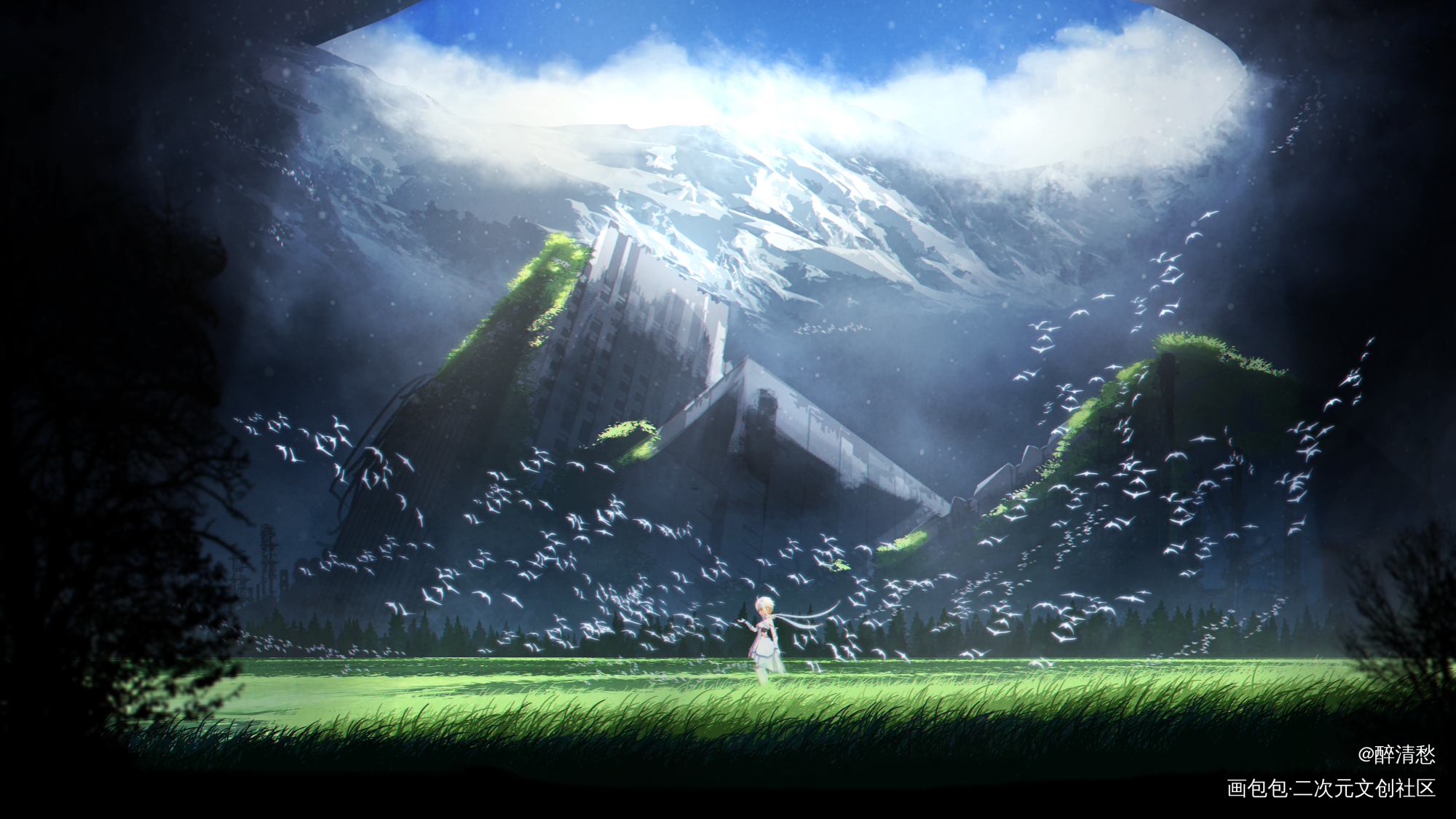 练习_原神日系同人风景绘画作品