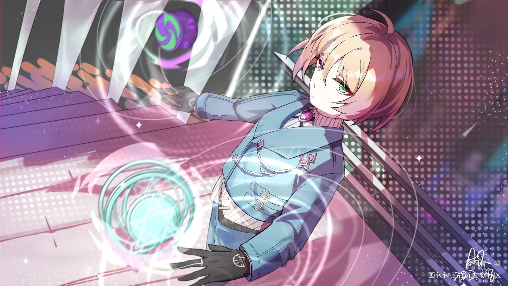 溜溜球系列九—演算方程式_个人设计插画创意原创角色插画二次元板绘绘画作品