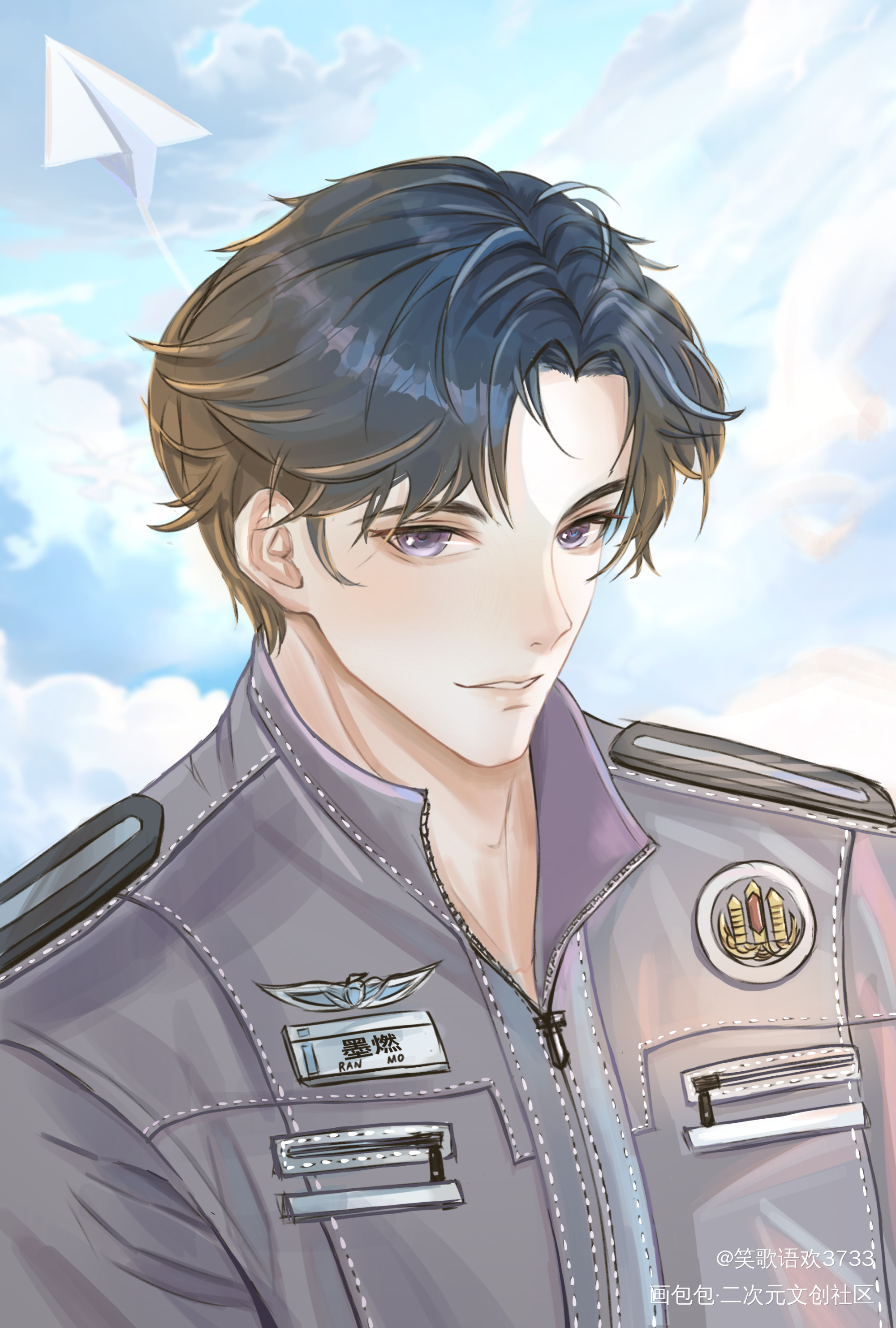 流浪地球的燃晚—墨燃版_二哈和他的白猫师尊燃晚墨燃绘画作品