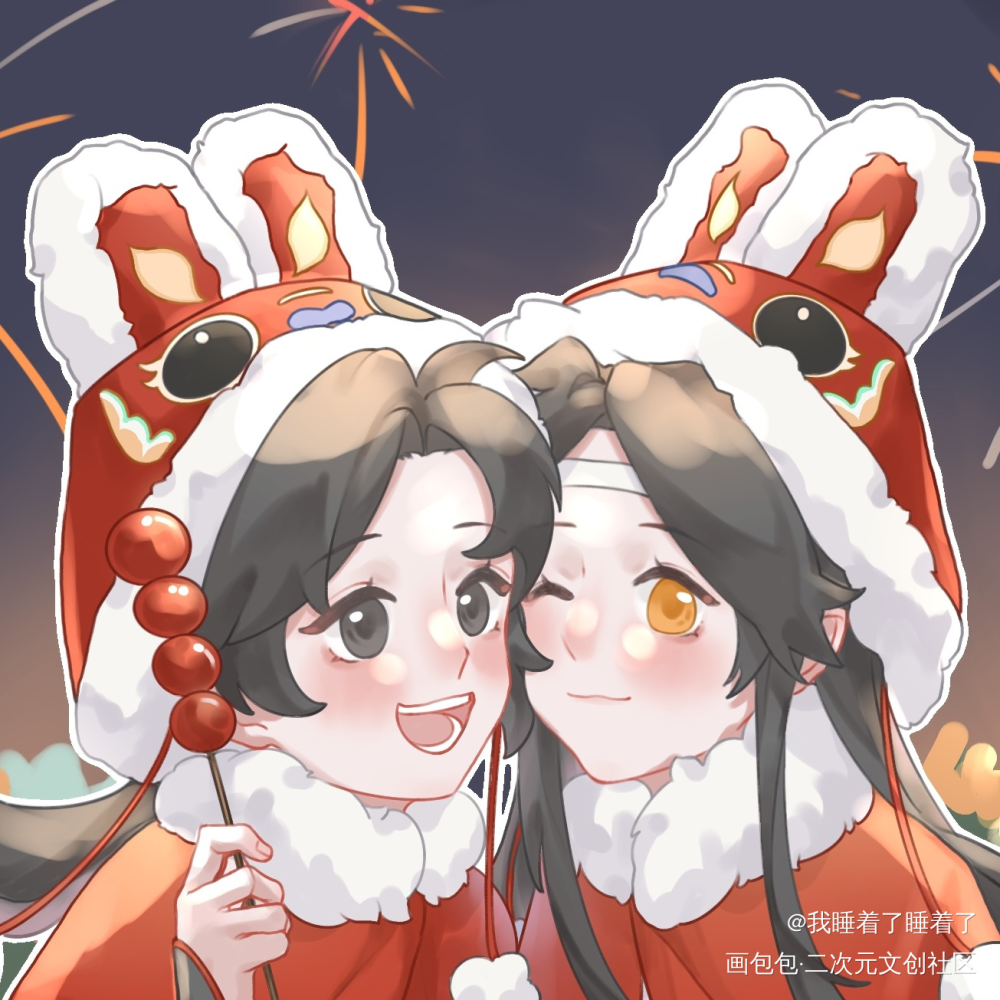 小叽小羡贴贴_魔道祖师忘羡蓝忘机魏无羡同人绘画作品