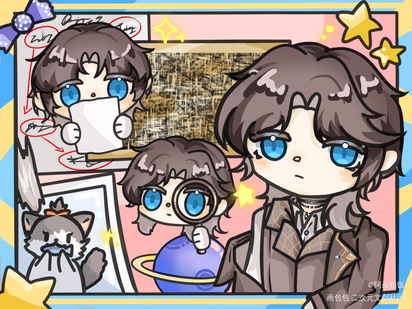 殊殊子生日快乐！_LASER乔殊摸鱼页平涂Q版procreate绘画作品