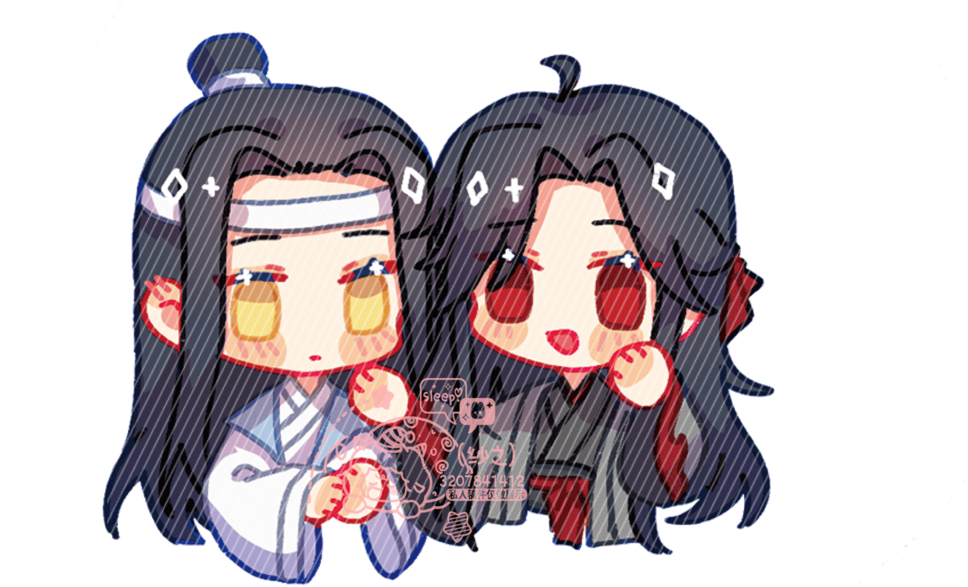 魔道-忘羡-（173）_魔道祖师忘羡蓝忘机魏无羡Q版头像同人绘画作品