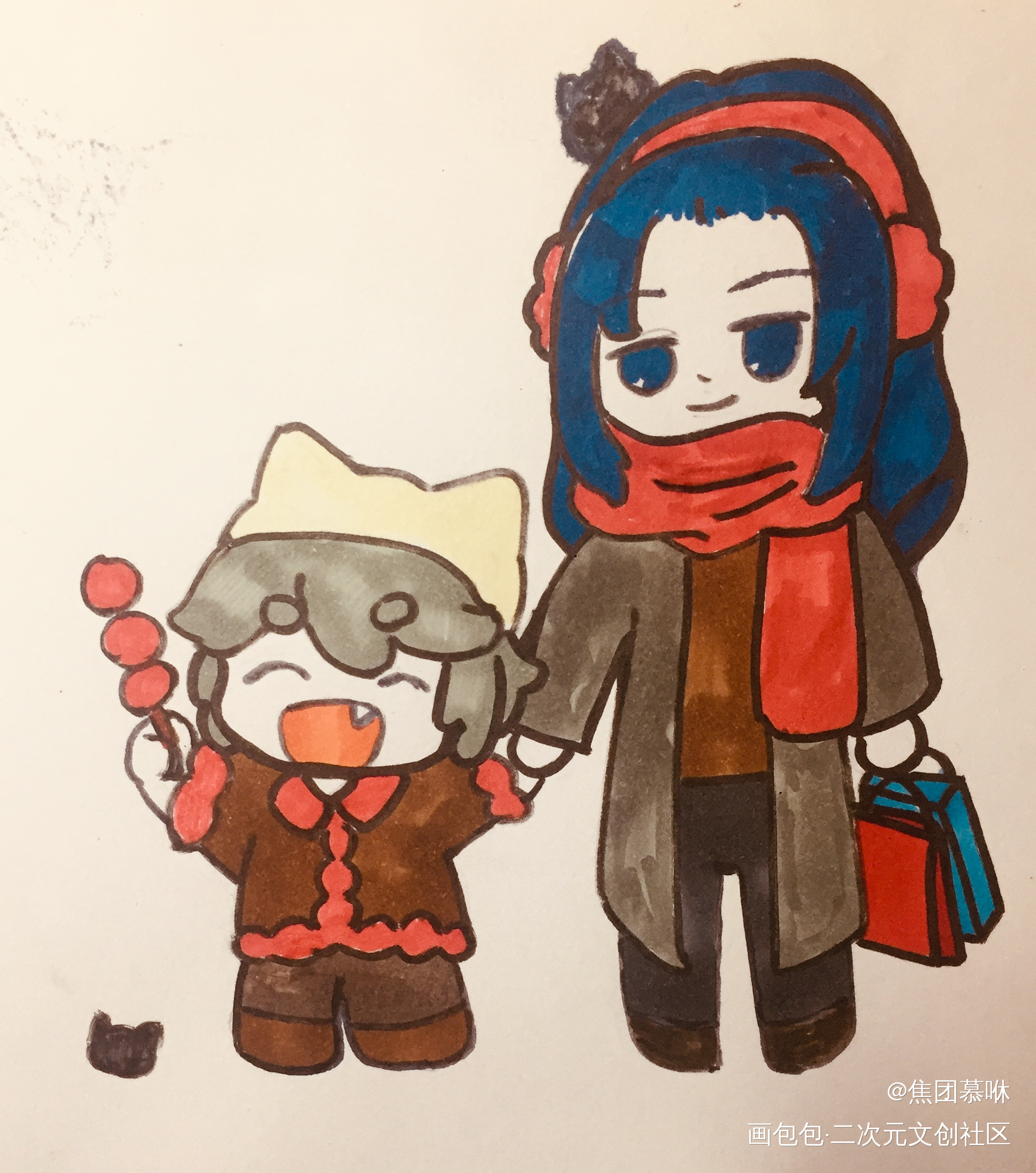 和师父父逛街呀❤️_罗小黑战记黑限无限罗小黑摸鱼绘画绘画作品