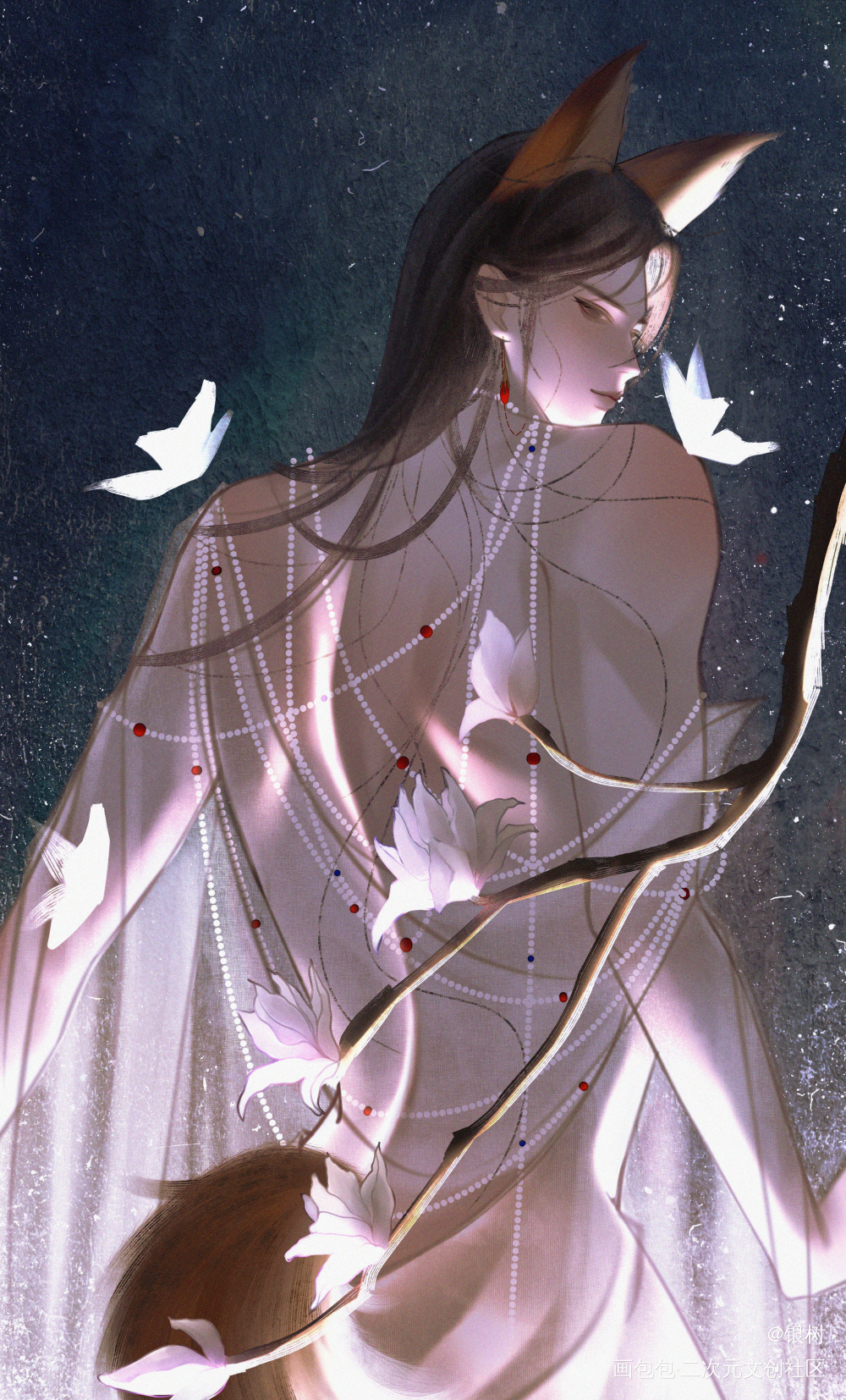 小狐狸_将进酒沈兰舟板绘涂古风绘画绘画作品