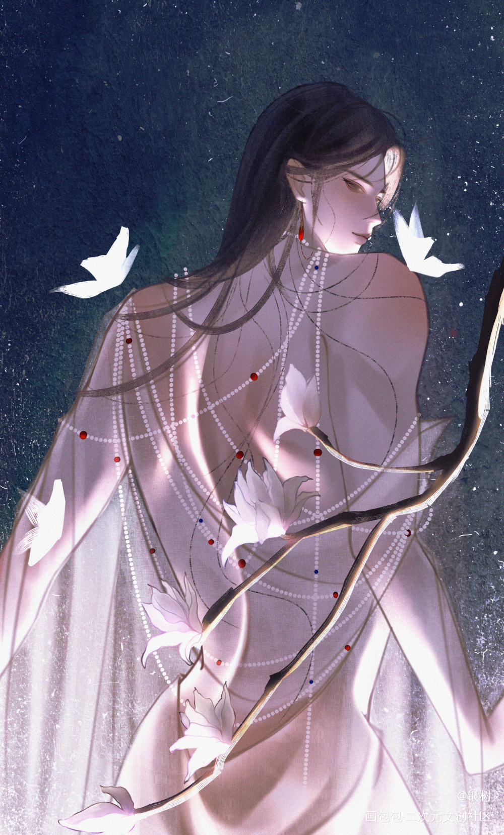 小狐狸_将进酒沈兰舟板绘涂古风绘画绘画作品