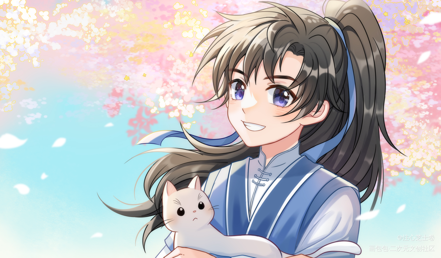 燃燃_二哈和他的白猫师尊墨燃绘画作品