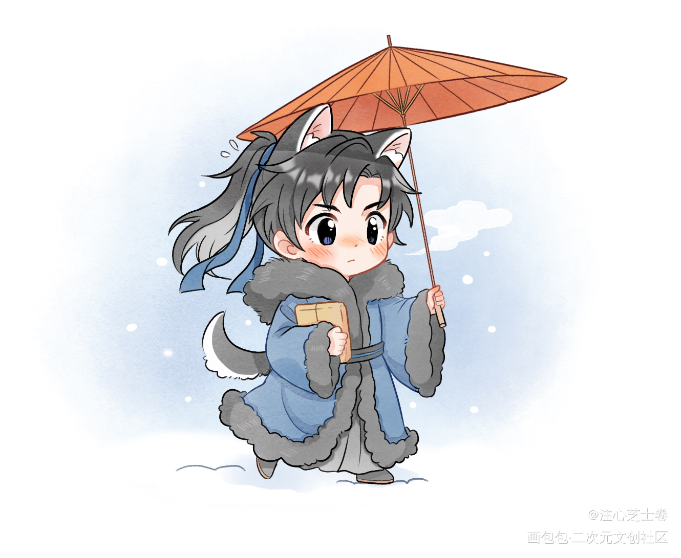 _二哈和他的白猫师尊燃晚墨燃楚晚宁绘画作品
