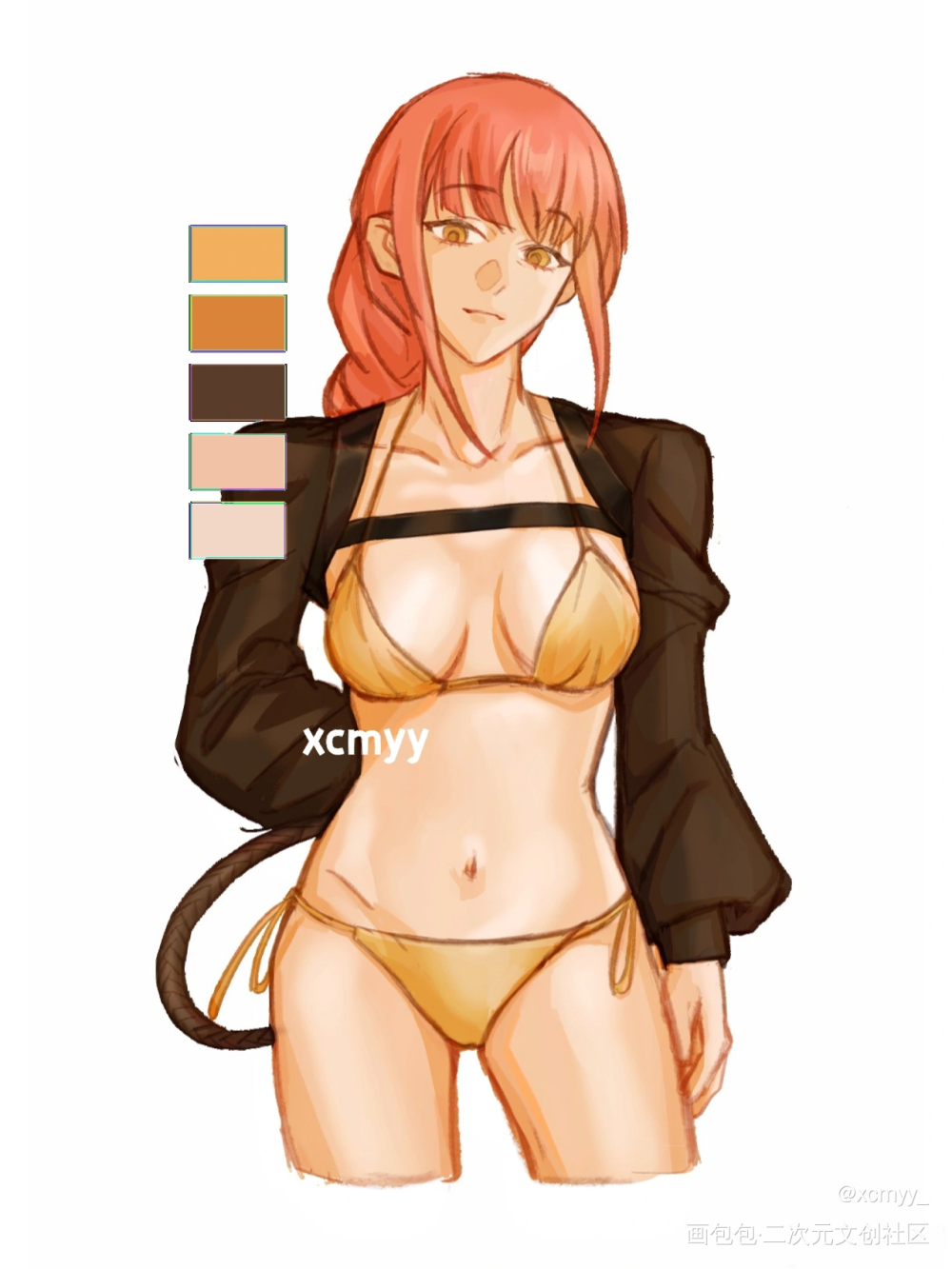 mkm_电锯人玛奇玛同人摸鱼板绘绘画作品