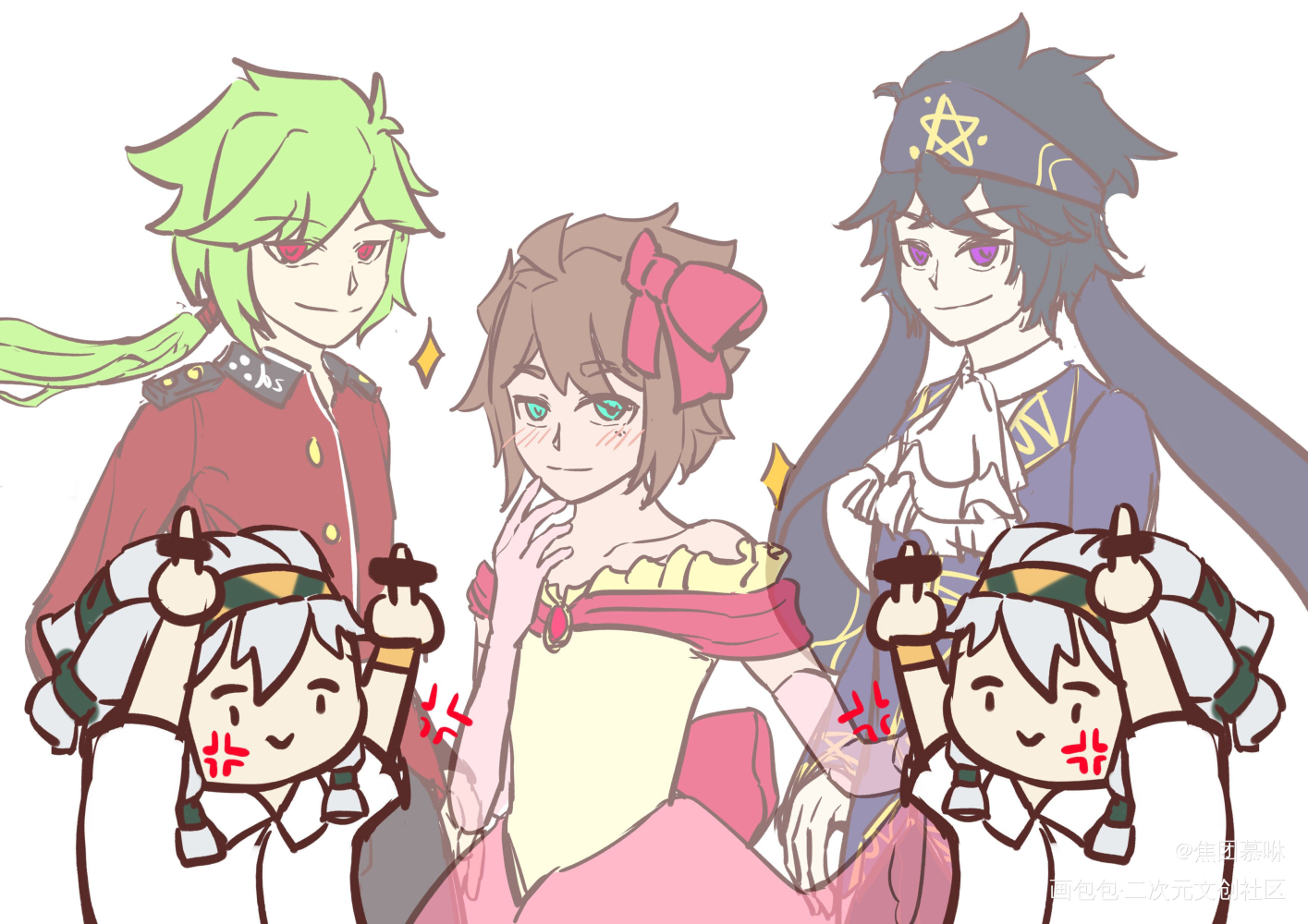 画了手书，来这里宣一哈❤️_凹凸世界雷安雷狮安迷修摸鱼绘画绘画作品