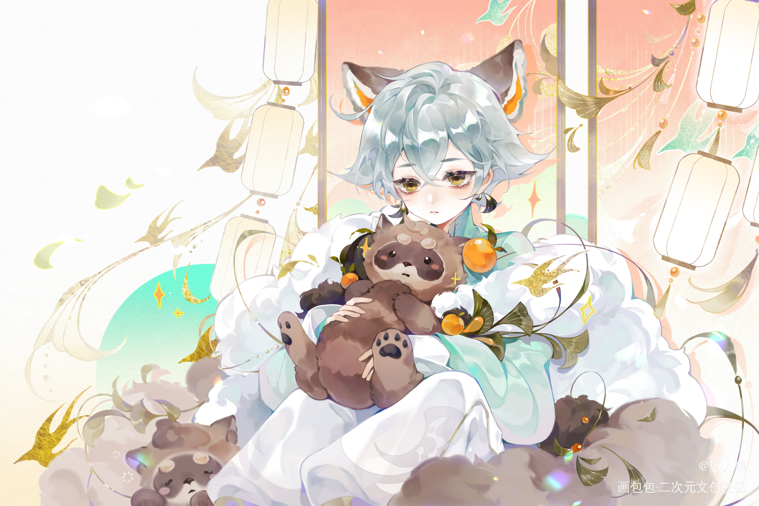 安安——_花亦山心之月安如是绘画作品