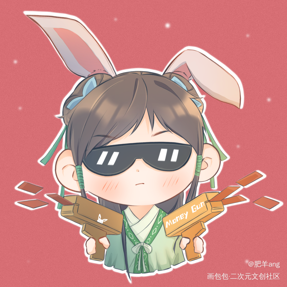 兔年头_摸鱼页Q版绘画作品