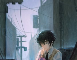 雨中_绘画作品