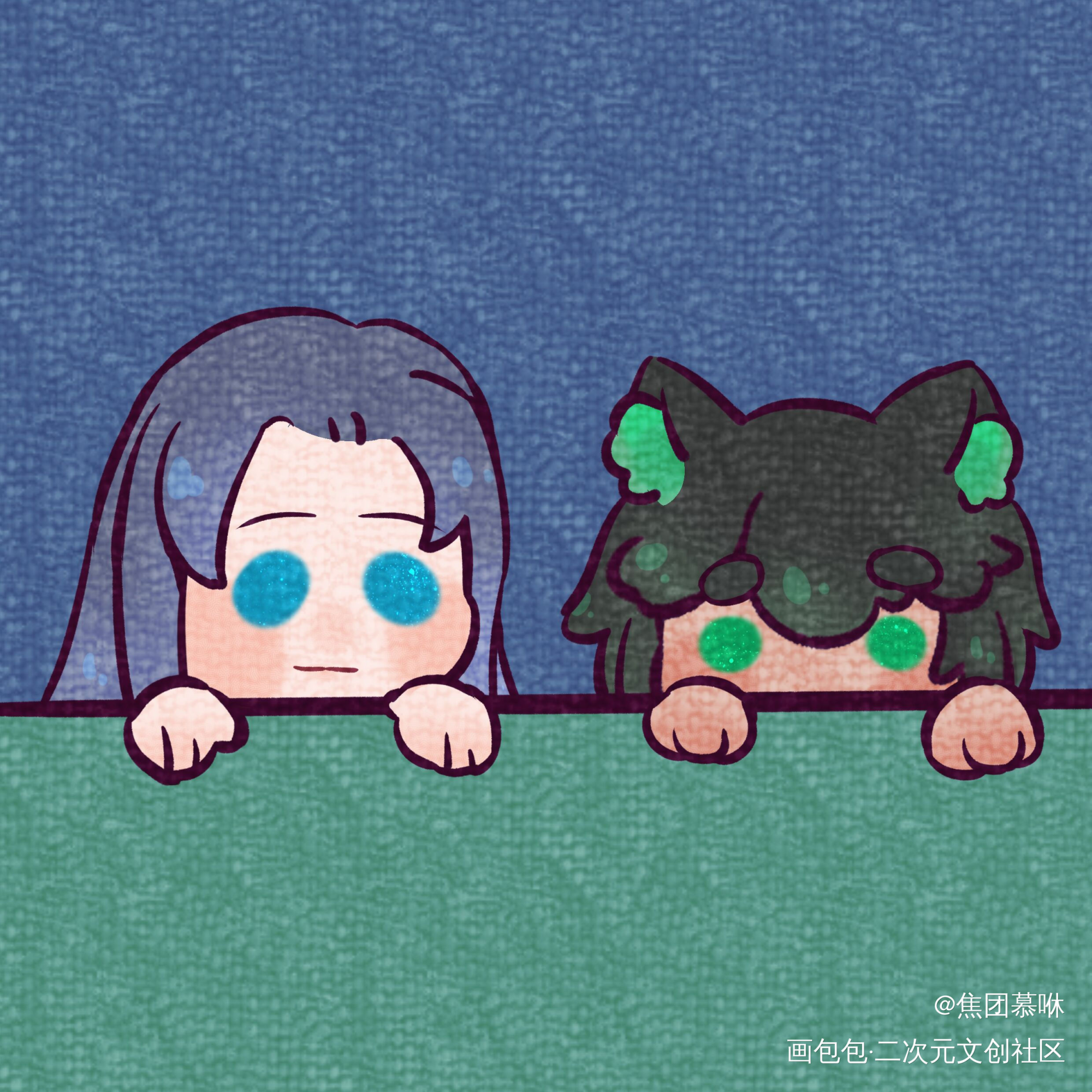 盯————_罗小黑战记黑限无限罗小黑Q版指绘摸鱼绘画绘画作品